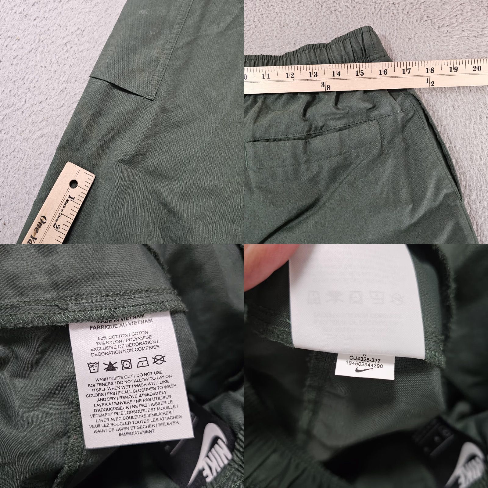 Nike Nike Pants Mens Medium Green Woven Cargo Joggers Athletic Drawstring CU4325-337 Size US 31 - 8 Thumbnail