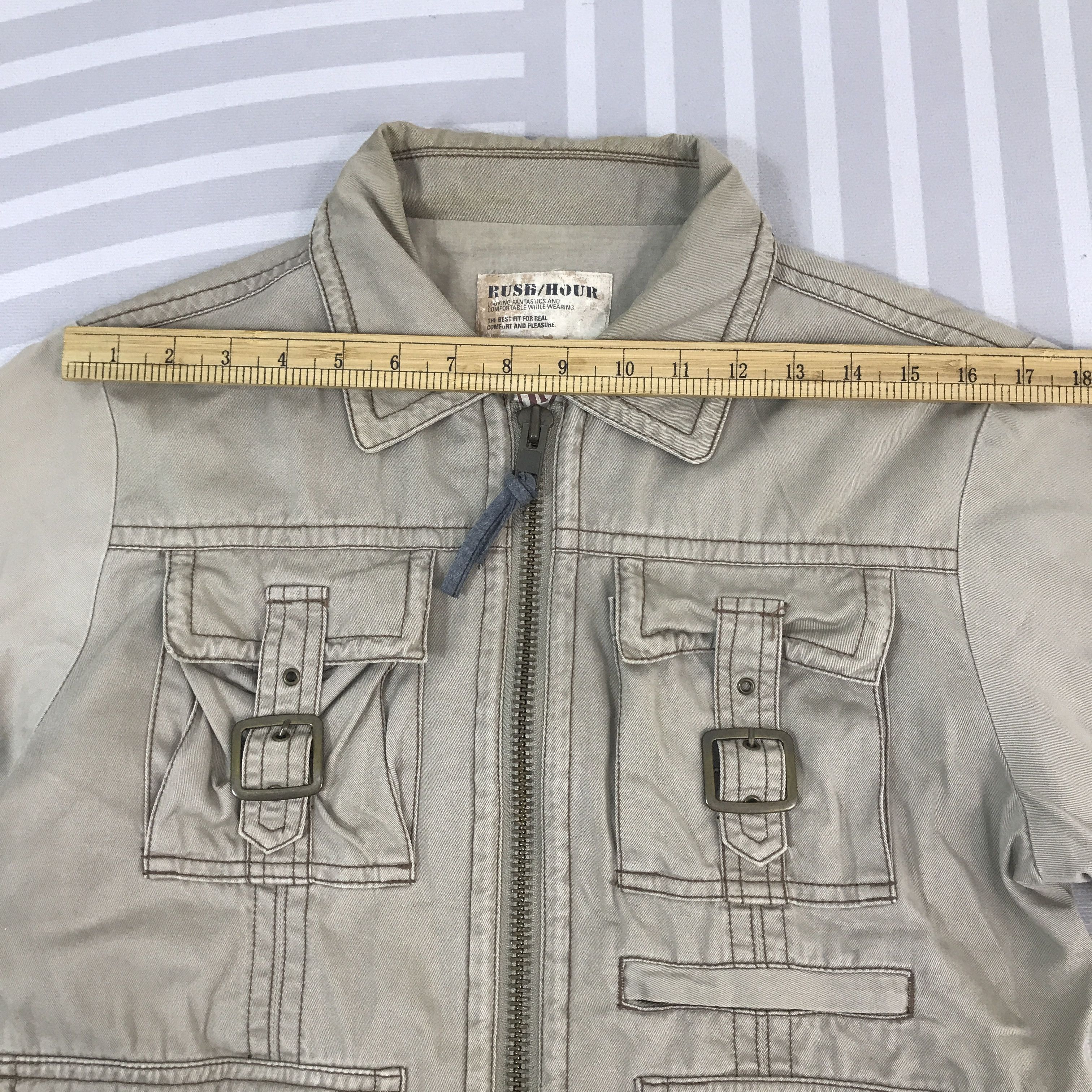 Japanese Brand Vintage Rush/Hour Khaki Tactical pocket Jacket Size US M / EU 48-50 / 2 - 5 Thumbnail