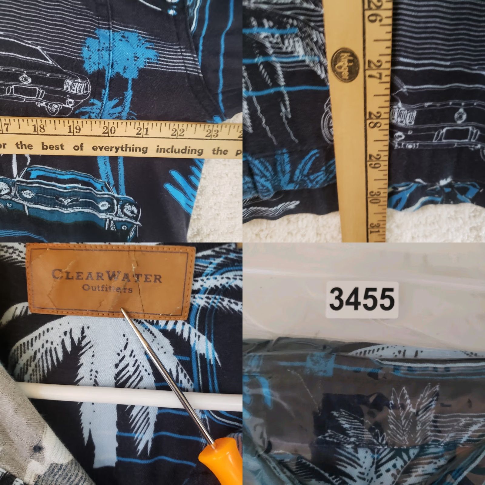 Ford VINTAGE Clear Water Outfitters Ford Mustang Hawaiian Short Sleeve Shirt Blue Black Mens L Family? Size US L / EU 52-54 / 3 - 10 Thumbnail