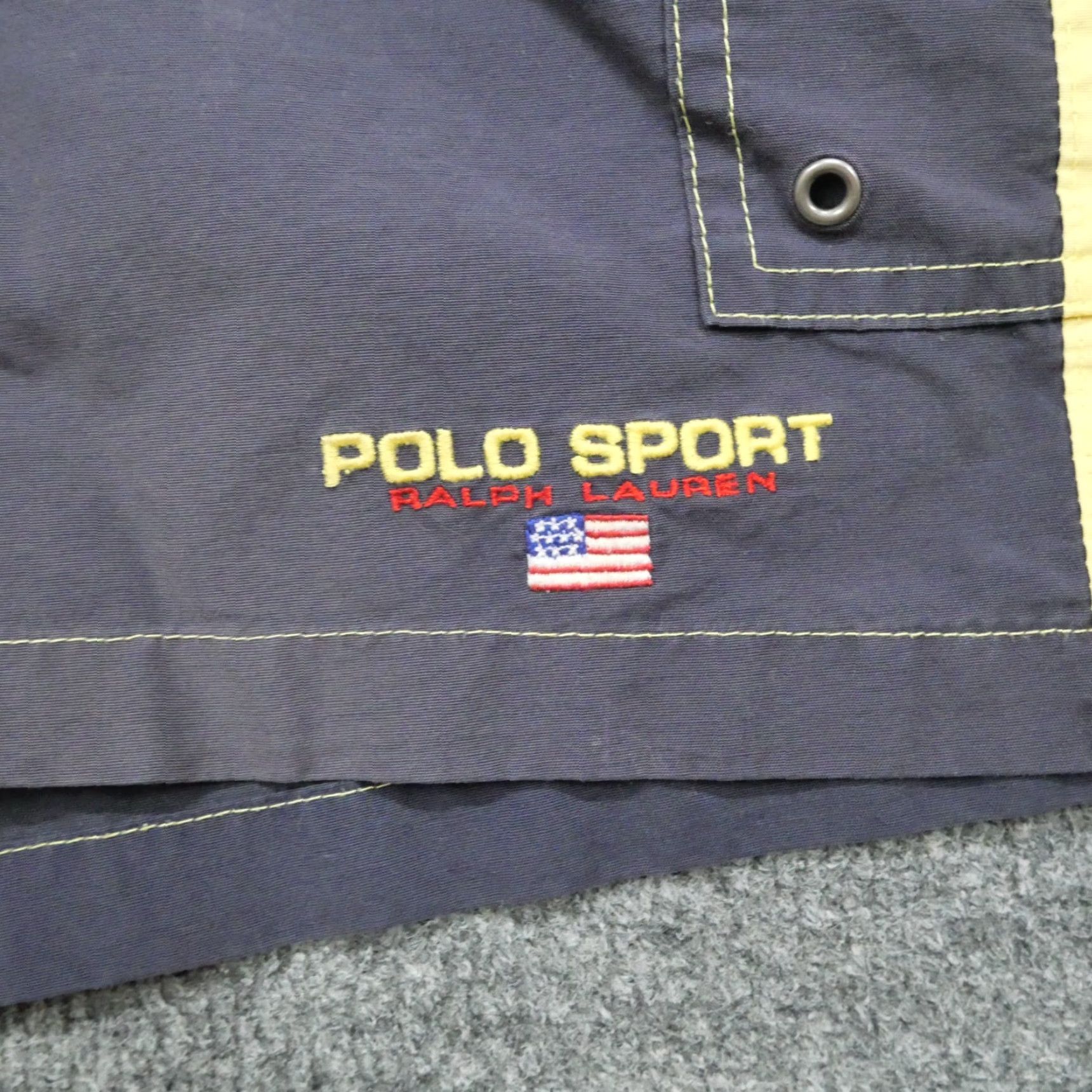 Ralph Lauren VINTAGE Ralph Lauren Swim Trunks Mens XL Blue Yellow Shorts Polo Liner Y2K Size US XL / EU 56 / 4 - 2 Thumbnail