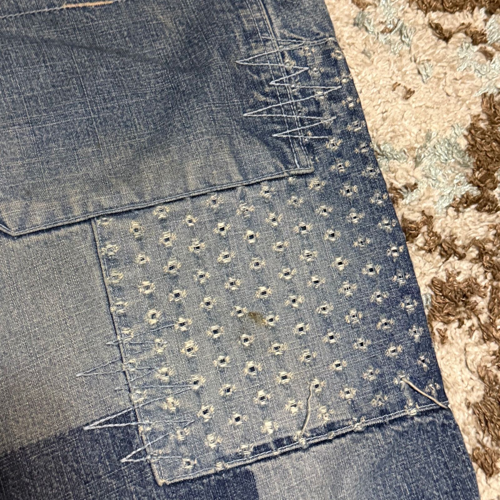 Southpole Southpole Patchwork Baggy Jean Shorts Jorts Size 36 Y2K Size US 36 / EU 52 - 8 Thumbnail