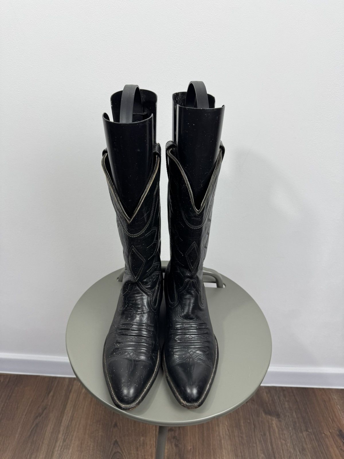 Other Vintage Black Leather Cowboy Western Boots Leather 43 EU Size US 9.5 / EU 42-43 - 5 Thumbnail