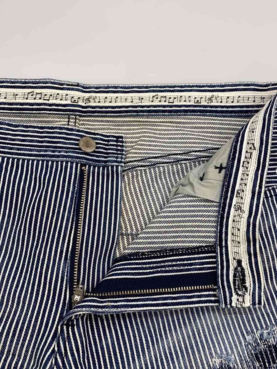 Number (N)ine Distressed Repair Striped Denim Jeans Size US 35 - 3 Thumbnail