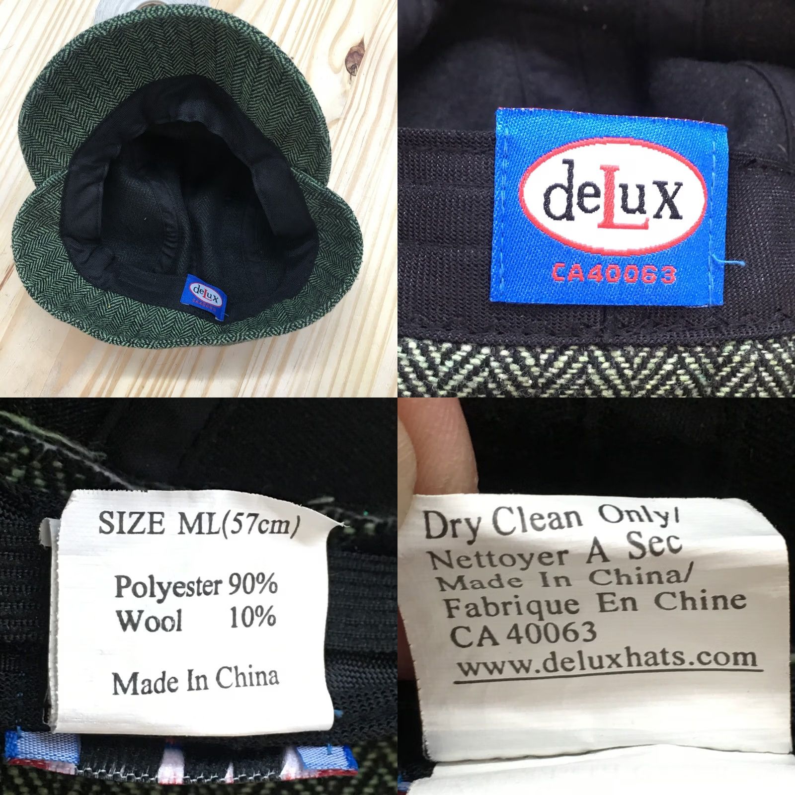 Vintage DeLux Army Cap Mens Womens Green M-L Fitted Buckle Curved Brim Polyester Blend Size ONE SIZE - 8 Thumbnail