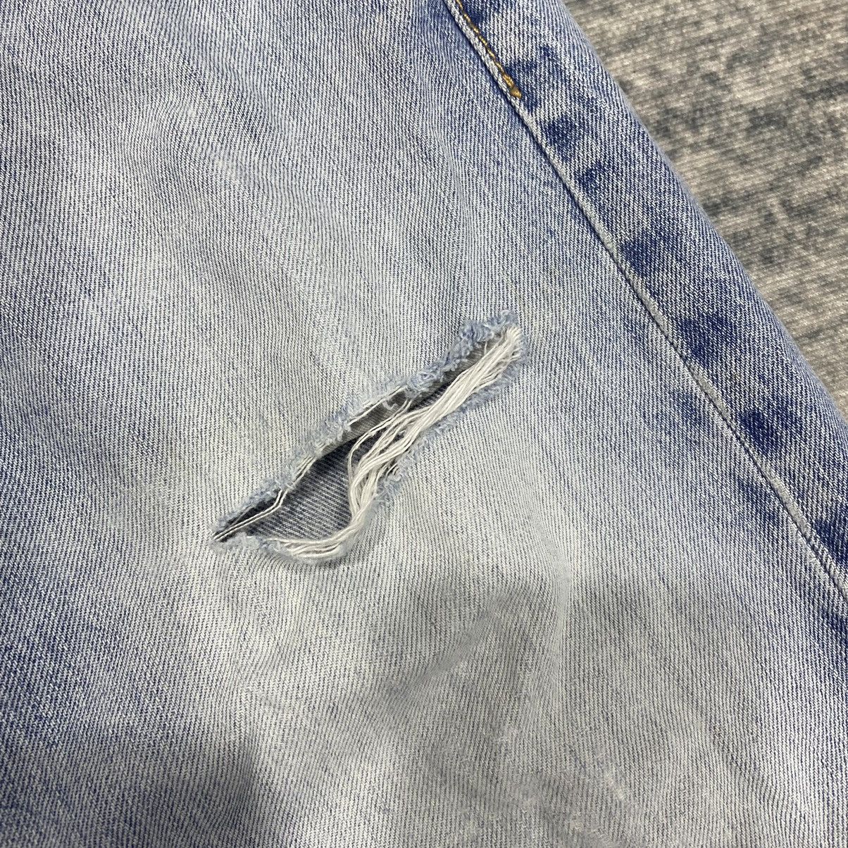 Levi's × Vintage Sickk☠️ Levis Ripped Jeans Straight Cut 90s Size US 34 / EU 50 - 7 Thumbnail