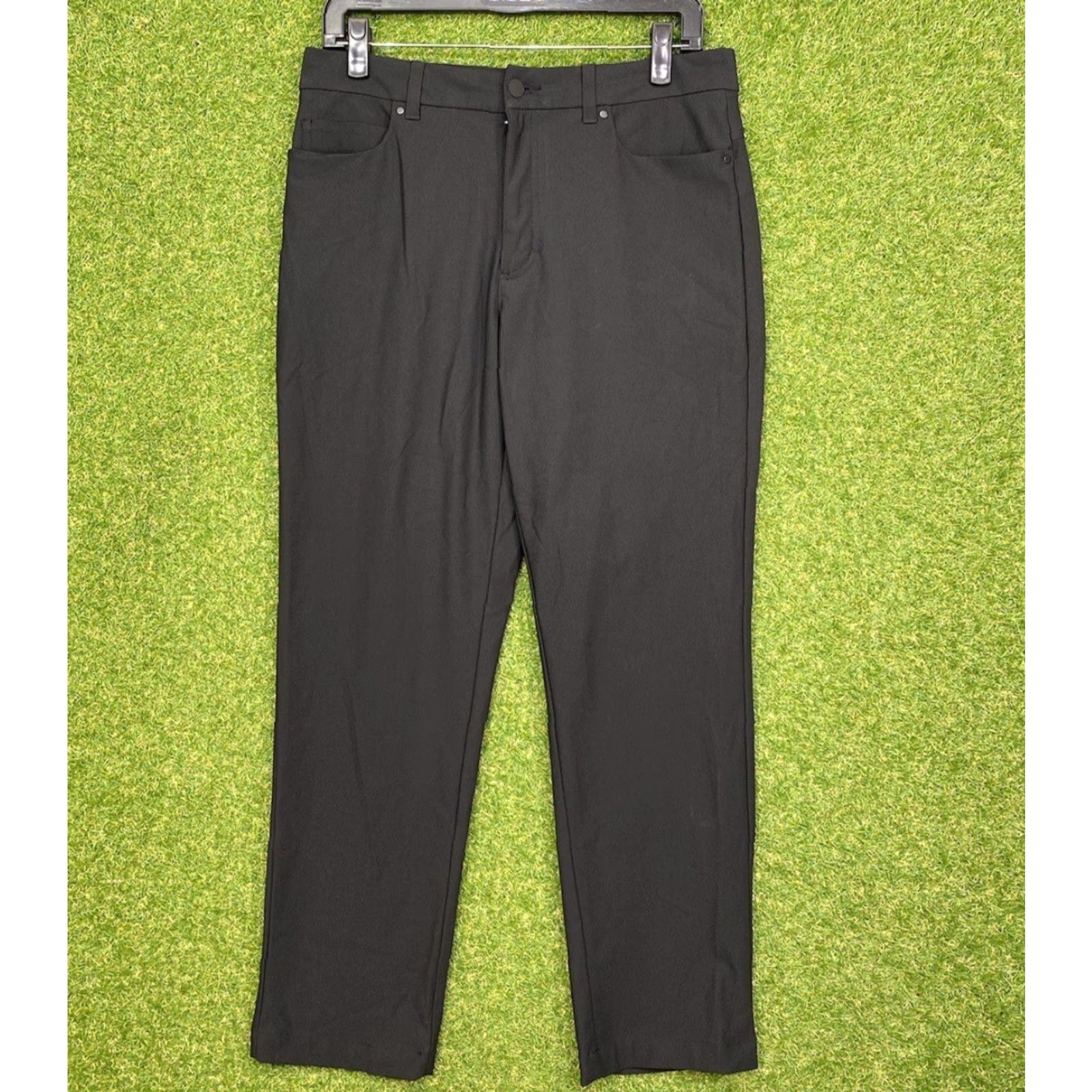 Vintage VRST Pants Mens 32x30 Solid Black Stretch Flat Front Performance Chino Y2K Size US 32 / EU 48 - 2 Thumbnail