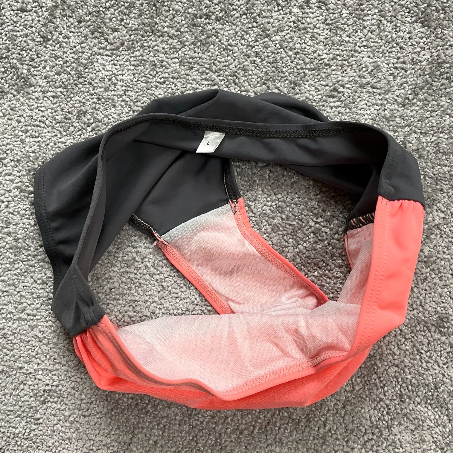 Vintage Unbranded Women's Bikini Bottom Swimwear Large Neon Orange Black Stretch Beach 90s Sexy Swimwear Size 36" / US 14 / IT 50 - 3 Thumbnail