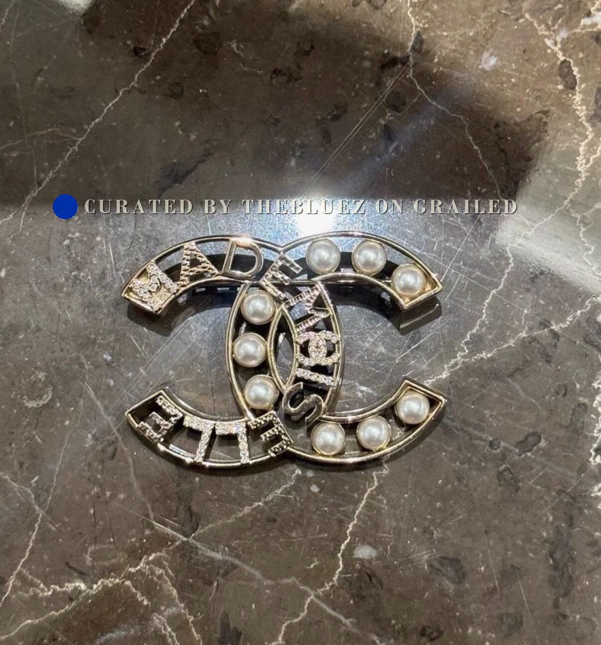 Chanel CHANEL Double C Pearl Openwork Brooch Size ONE SIZE - 1 Preview