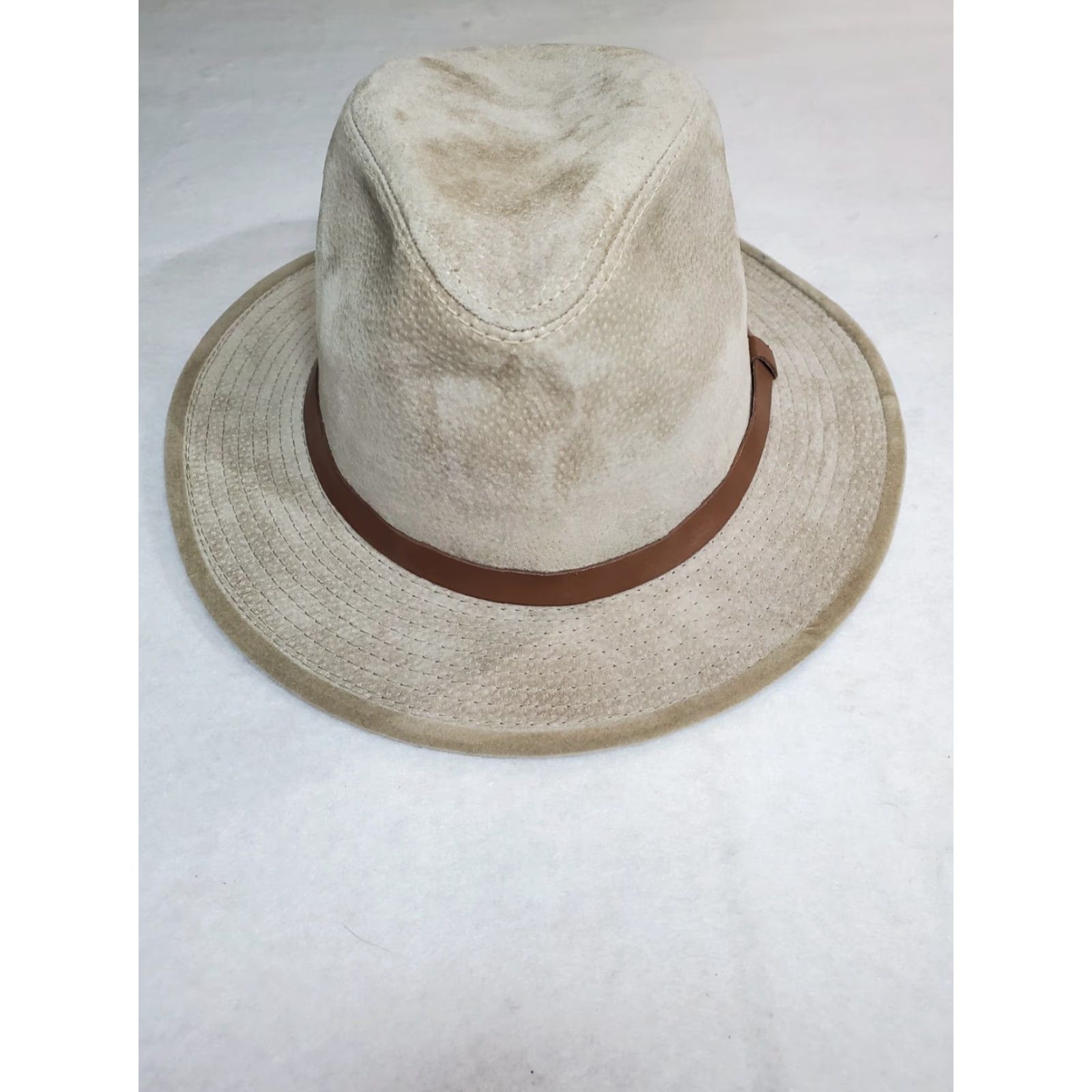 Vintage VINTAGE Henschel Hat Co Mens Size Medium Suede Fedora Hat Made In USA Size ONE SIZE - 3 Thumbnail