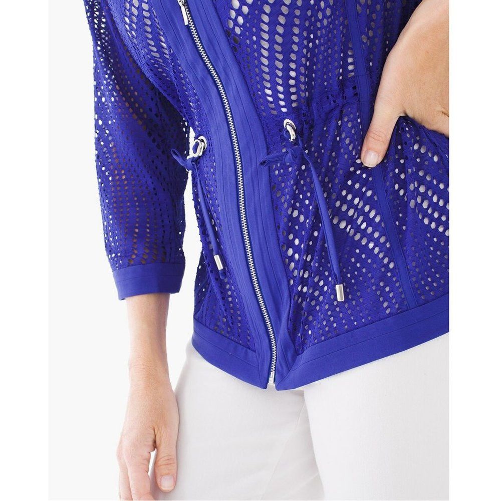 Chicos New Chico's Zenergy Perforated Neema Blue Jacket Size 3 US Size XL / US 12-14 / IT 48-50 - 2 Thumbnail