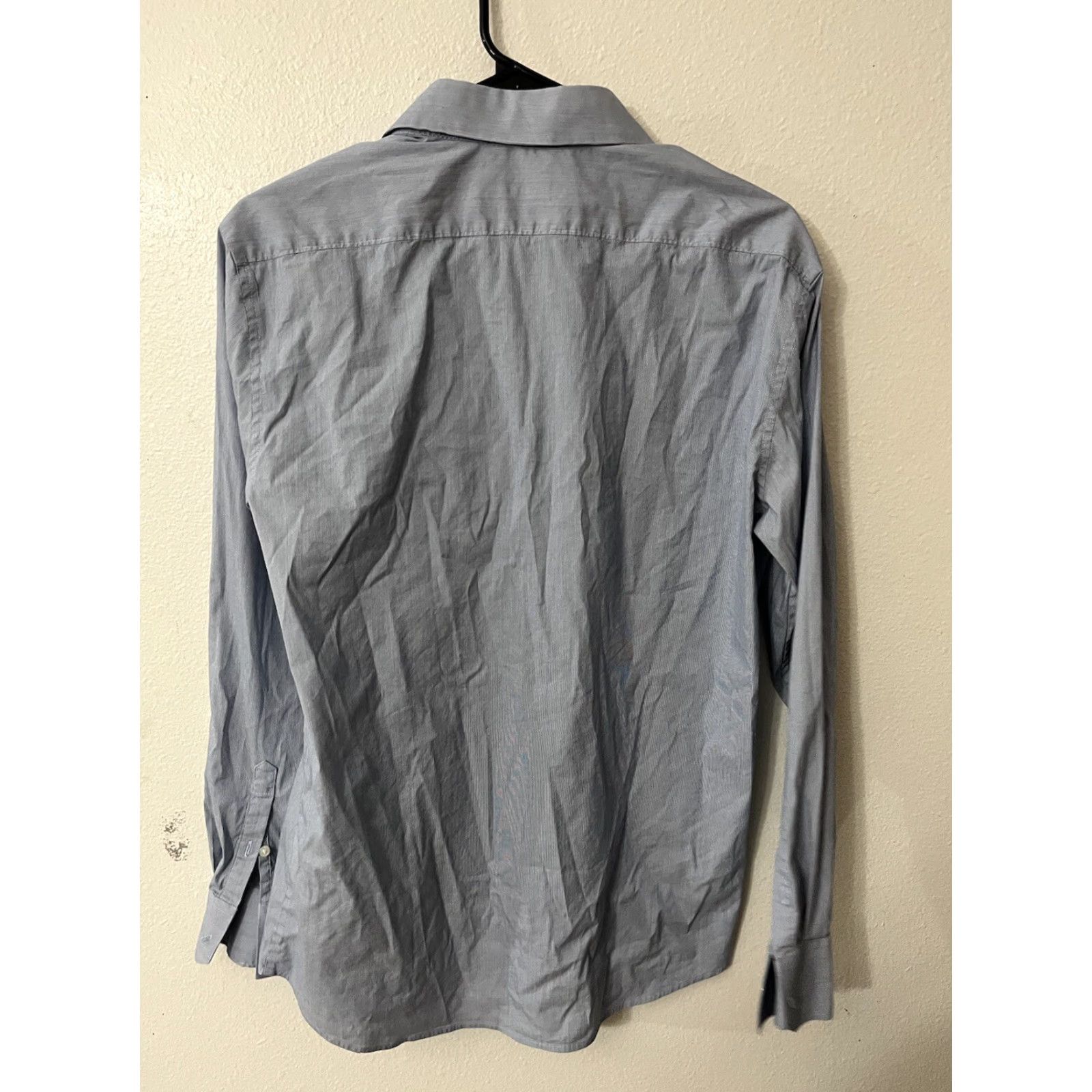 Theory Theory Mens Cotton Long Sleeve Button Down Shirt Size 15.5 Blue Dress Shirt Size 40R - 3 Thumbnail