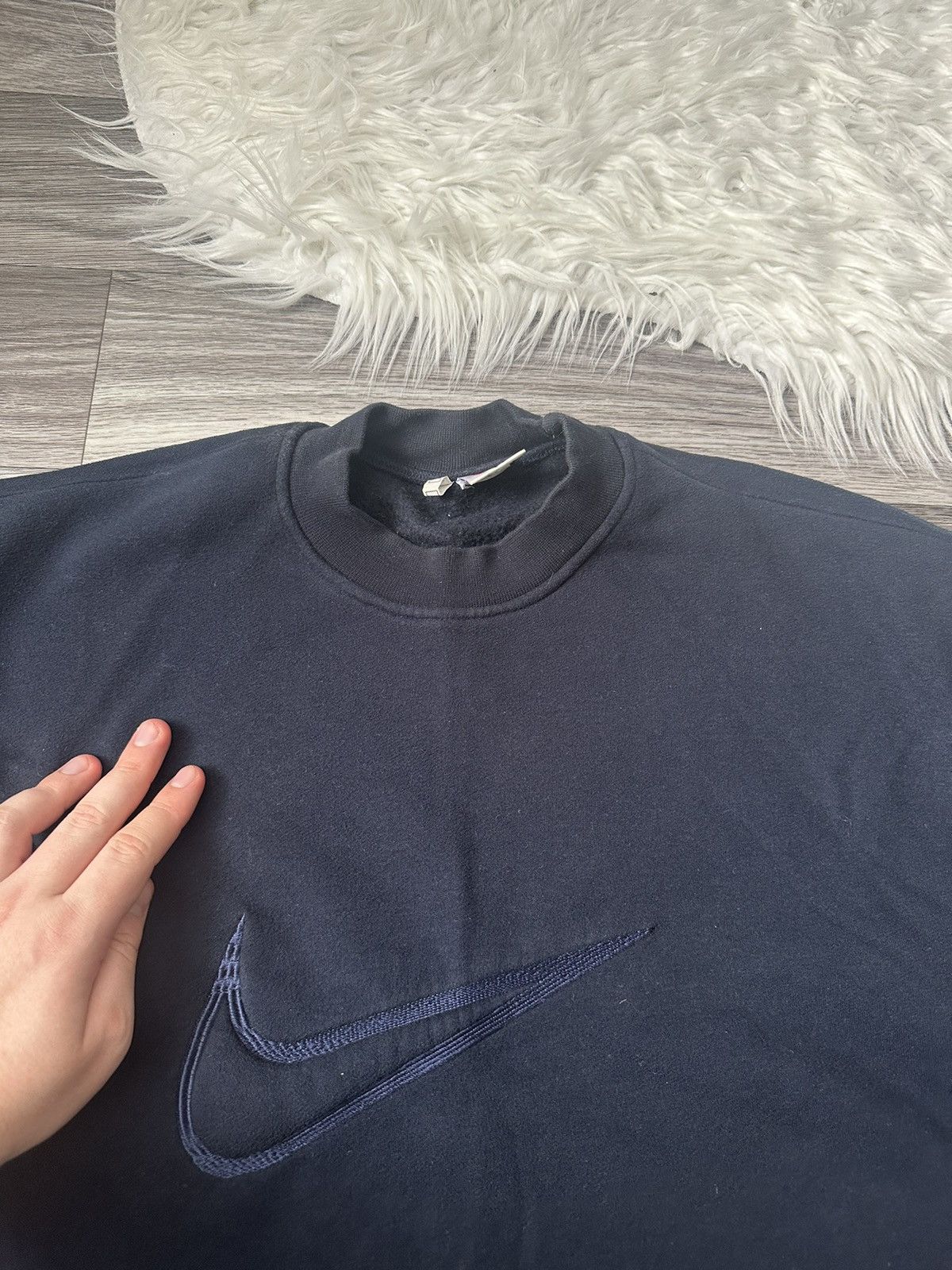 Nike Nike Vintage Blue Sweatshirt Big Swoosh hype y2k vintage Size US L / EU 52-54 / 3 - 3 Thumbnail