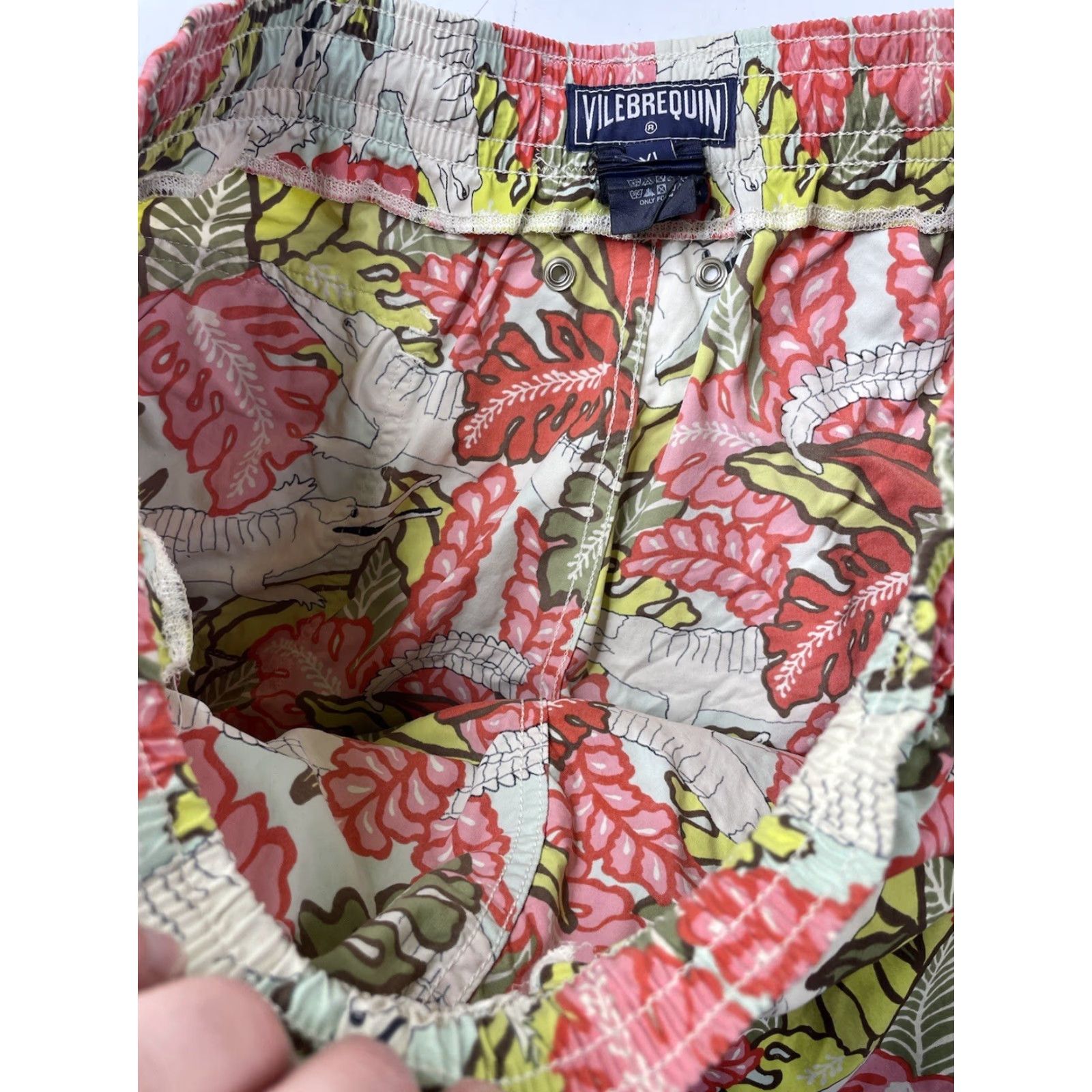 Vilebrequin Vilebrequin Swim Shorts Crocodile Floral Pattern Unlined Mens XL Multicoloured Polyamide Pockets Drawstring Holiday Board Shorts Size US 36 / EU 52 - 6 Thumbnail