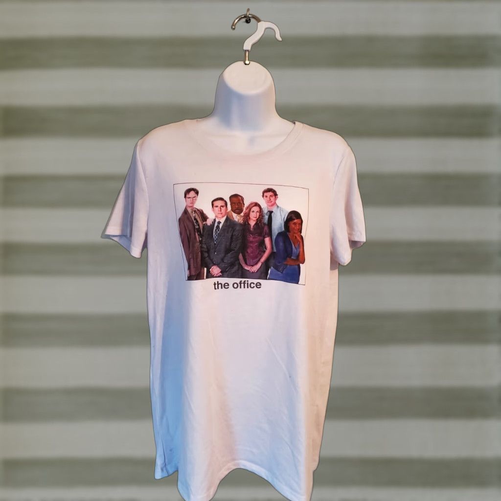 Vintage The Office Shirt Womens Large Short Sleeve Crew Neck White Graphic Logo Dwight Schrute Michael Scott Size L / US 10 / IT 46 - 1 Thumbnail