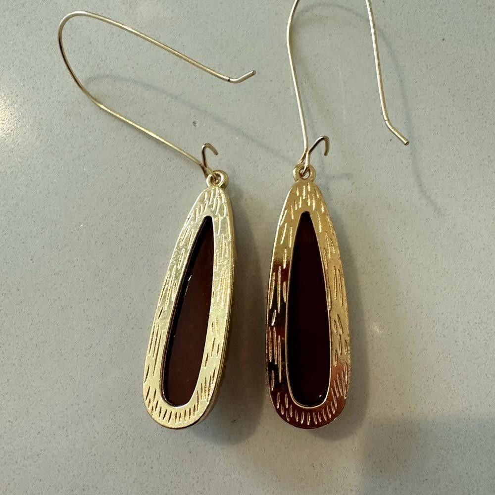 Designer Catherine Malandrino Drop Earring Set: Cream Peach Burgundy Size ONE SIZE - 7 Thumbnail