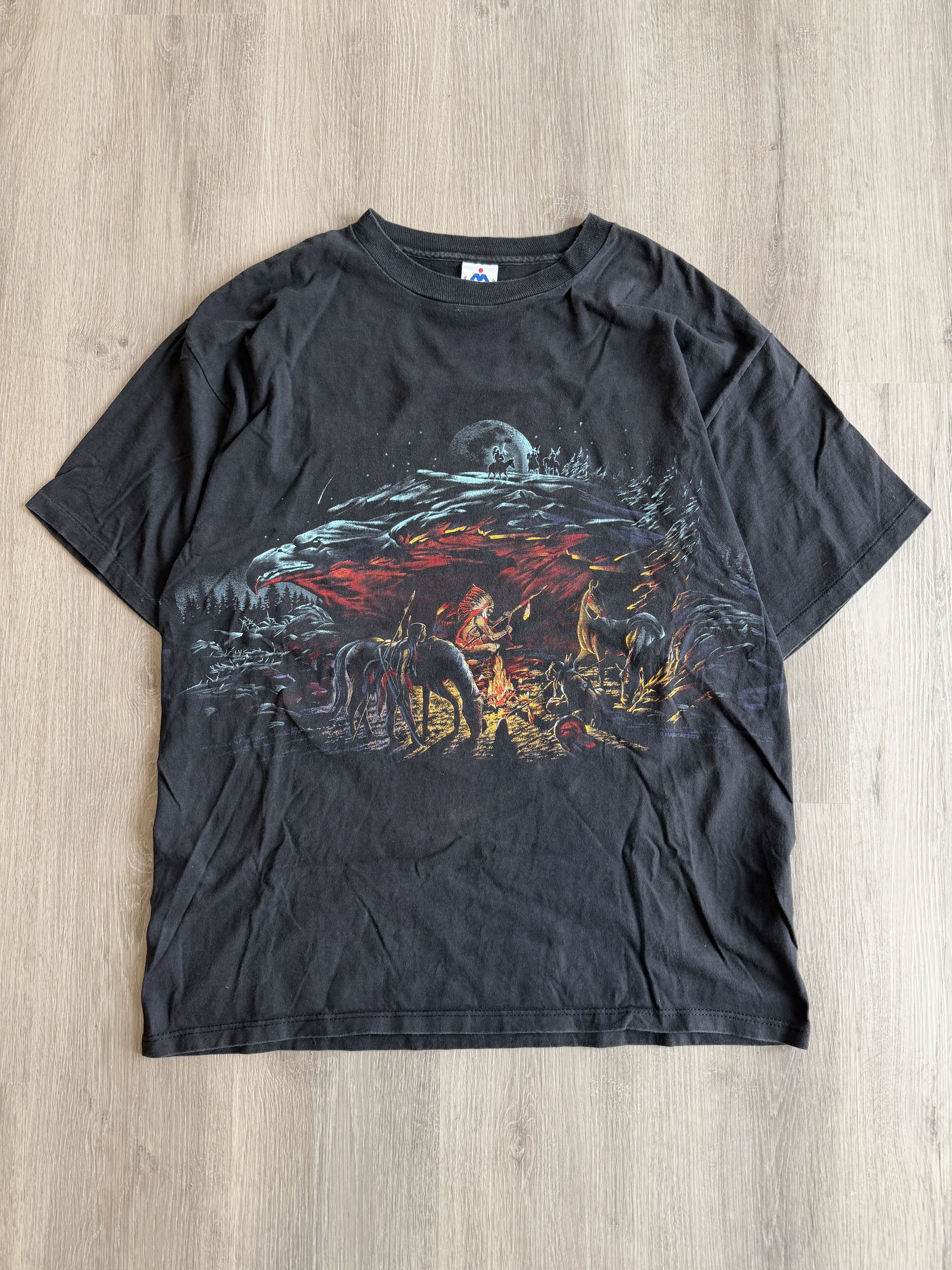 Vintage 1994 Native American Campfire Scenic Tee Size US XL / EU 56 / 4 - 1 Thumbnail