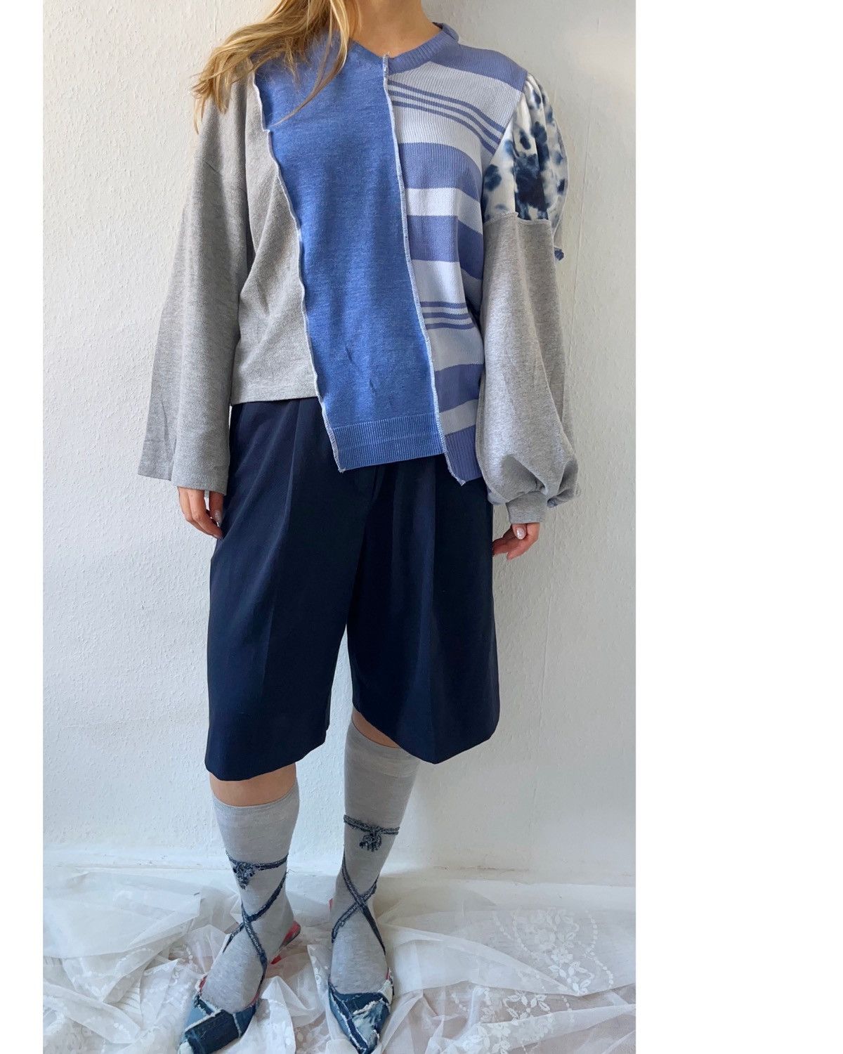 Custommade REWORKED UP-CYCLED COTTON SWEATER Size M / US 6-8 / IT 42-44 - 2 Thumbnail