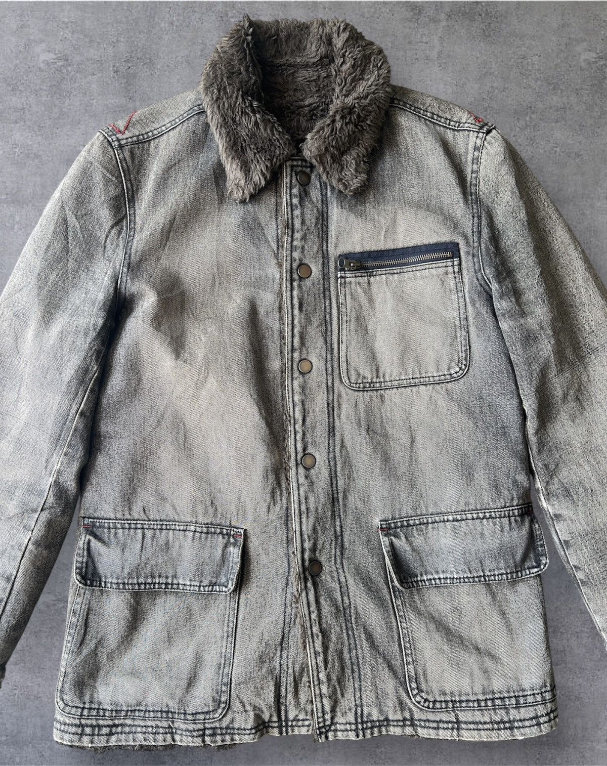 If Six Was Nine × Japanese Brand × PPFM VINTAGE PPFM SHERPA QUILTED LINED BUTTON UP JACKET Size US M / EU 48-50 / 2 - 4 Thumbnail