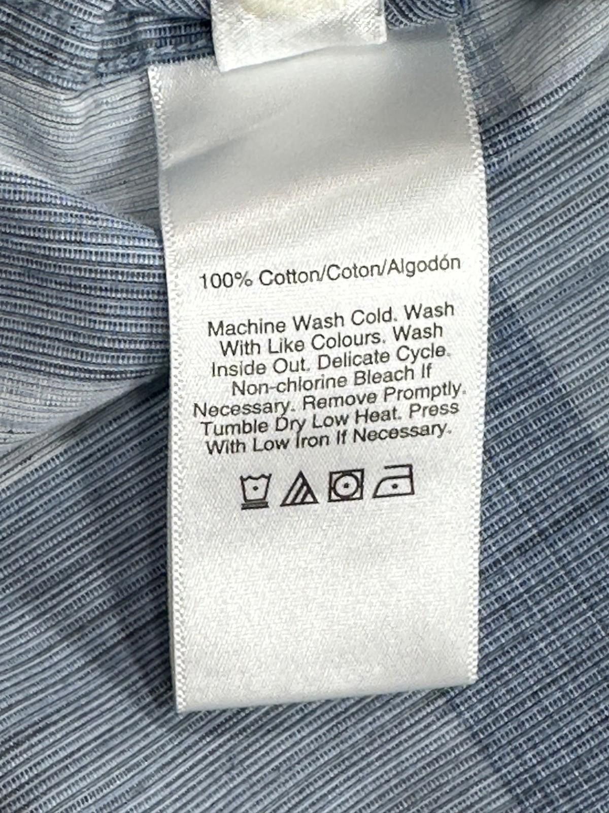 DKNY DKNY 100% Cotton Button Up Shirt Blue/Gray Mens 2XL Size US XXL / EU 58 / 5 - 6 Thumbnail