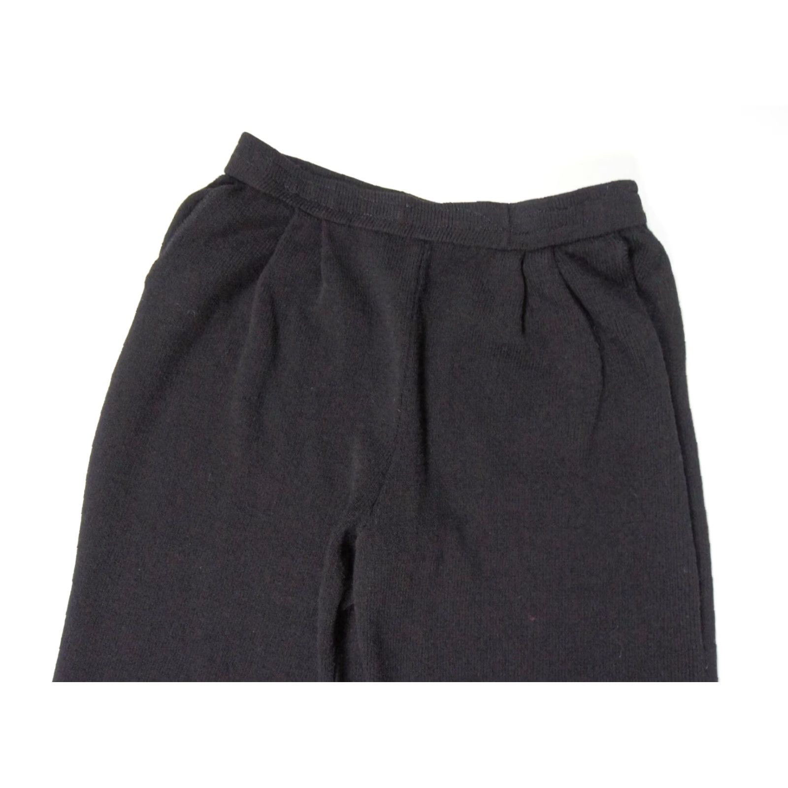 St. John Vintage St. John Women's Pants Size 10 Black Cropped Knit Pleated Wide Leg Elastic Waist Size 32" / US 10 / IT 46 - 2 Thumbnail