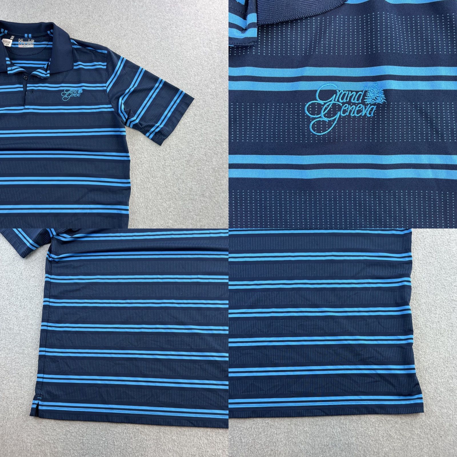 Under Armour Under Armour Shirt Mens Large Blue Striped HeatGear Grand Geneva Golf Polo Size US L / EU 52-54 / 3 - 8 Thumbnail
