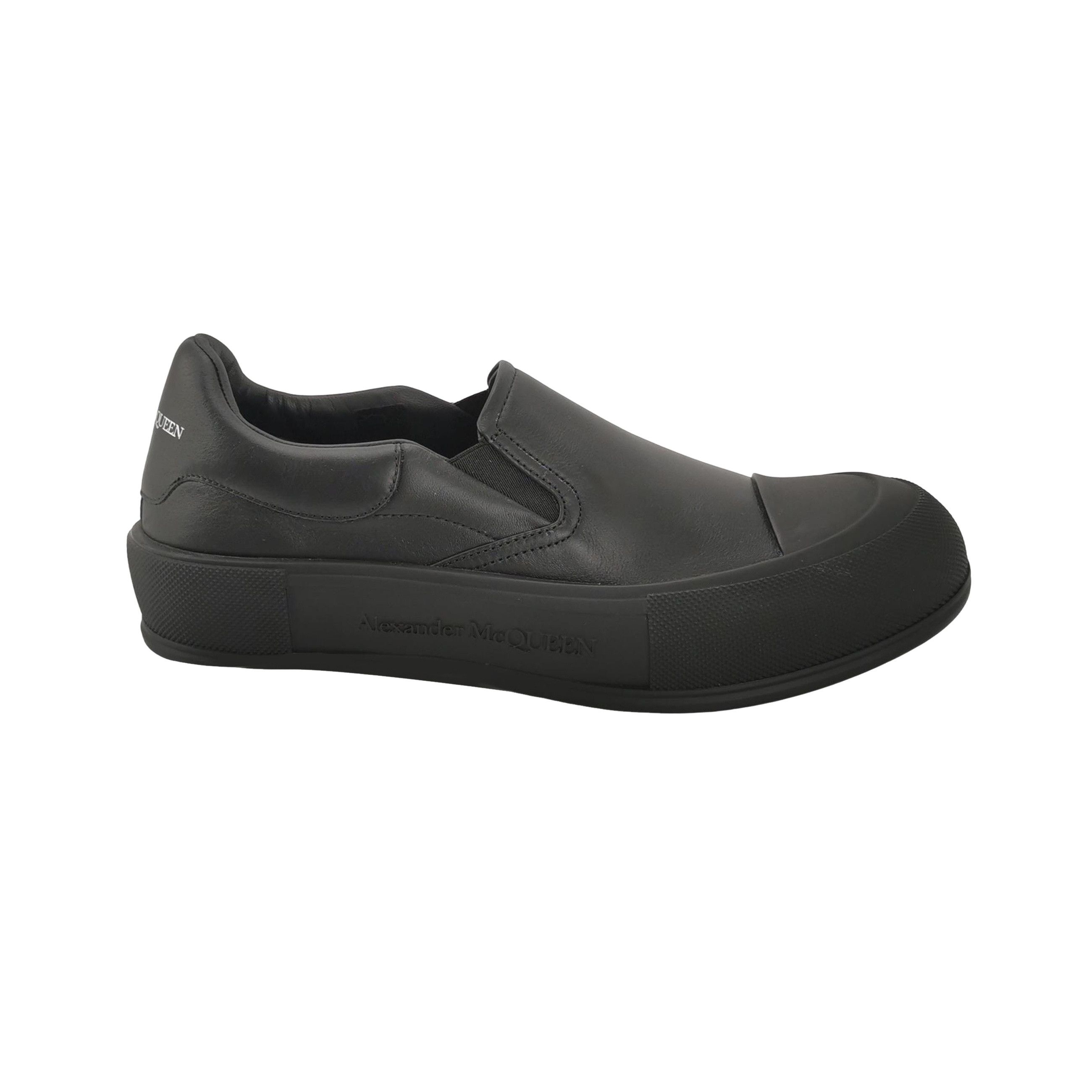 Alexander McQueen Alexander McQueen Leather Logo Slip-On Shoes 42.5 Size US 9 / EU 42 - 1 Thumbnail