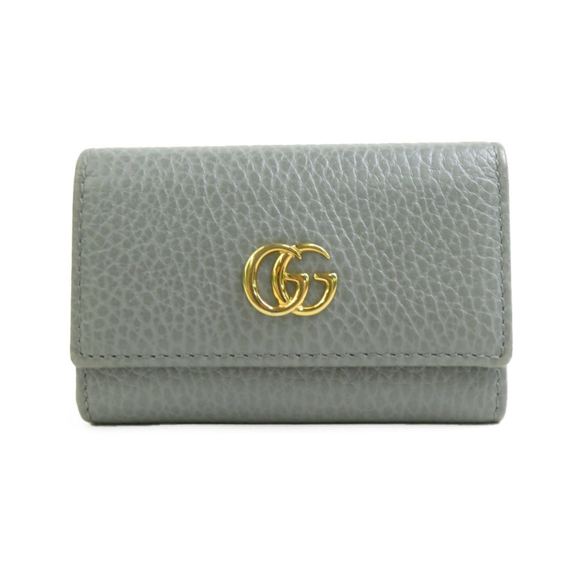 Gucci GUCCI GG Marmont key case leather metal grey gold men women 456118 e60164f Size ONE SIZE - 1 Thumbnail