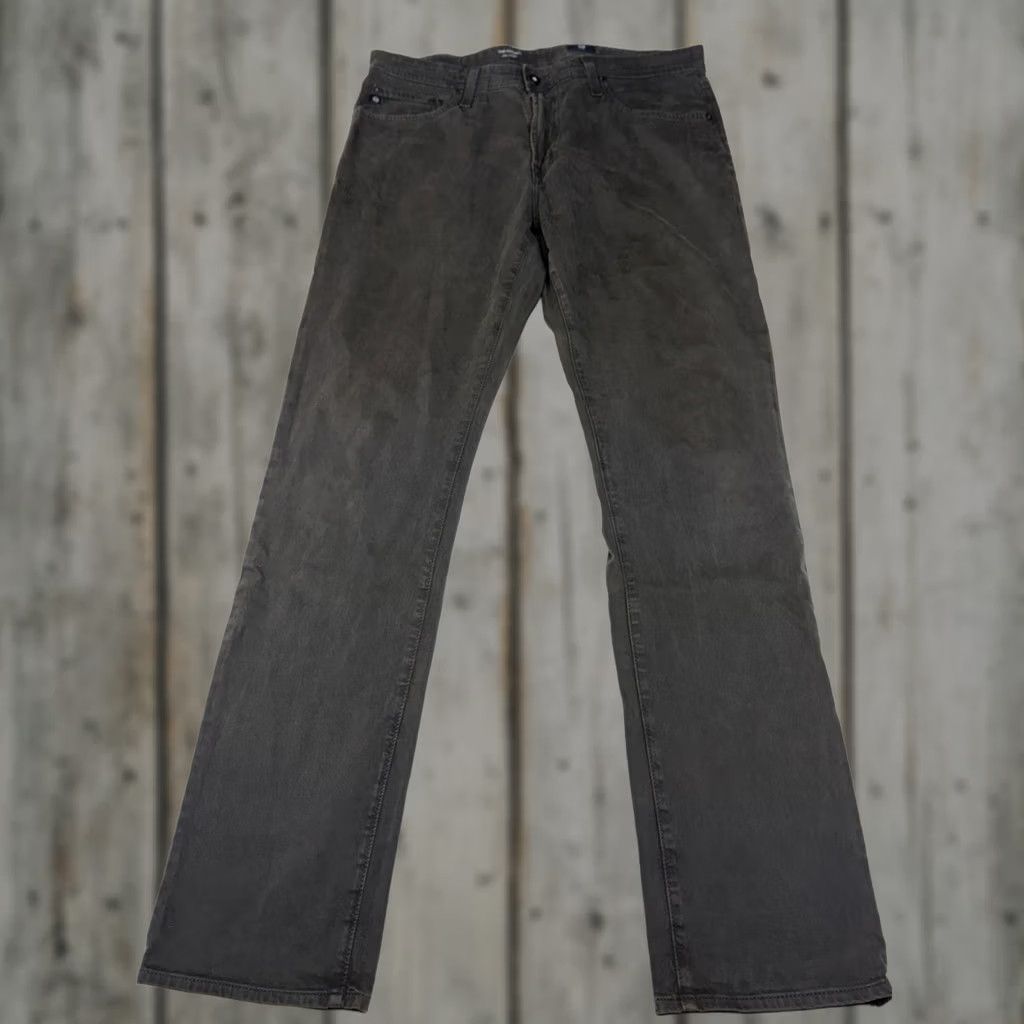 Vintage AG Adriano Goldschmied The Everett Slim Straight Chino Pants Gray Mens 34x34 Slim Flat Front 5-Pocket Logo Cotton Size US 34 / EU 50 - 1 Thumbnail