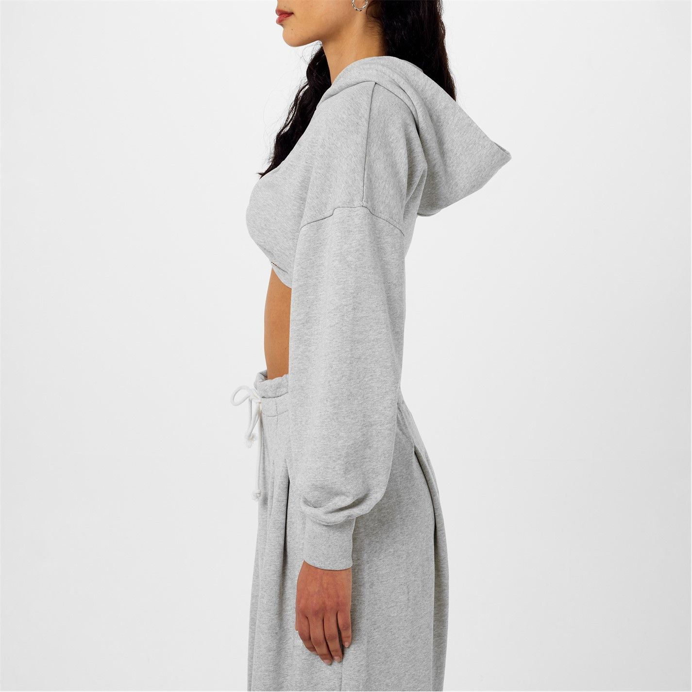 Palm Angels o1g2r1mq0325 Rouched Cropped Hoodie in Grey Size M / US 6-8 / IT 42-44 - 4 Thumbnail