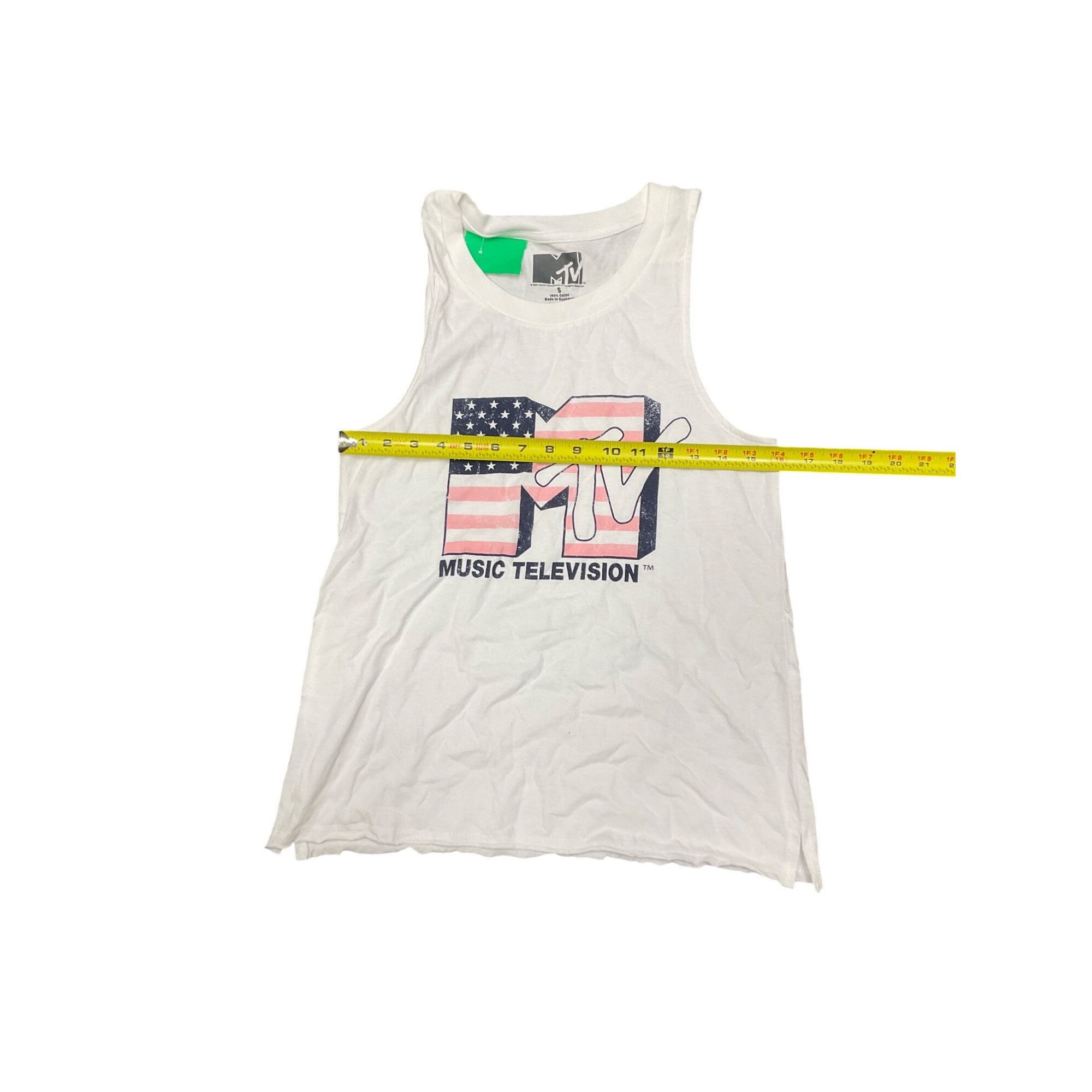 Mtv MTV Retro Sleeveless Tank Top S White Cotton Americana Flag Size S / US 4 / IT 40 - 4 Thumbnail