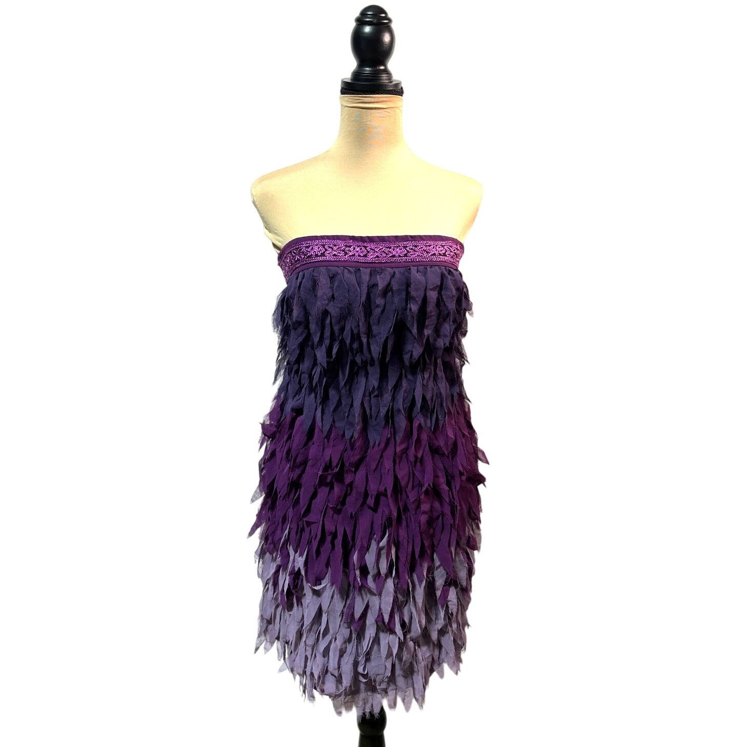 Other MINUET Purple Ombre Strapless Tie-back Mini Dress | NWT Size L / US 10 / IT 46 - 3 Thumbnail