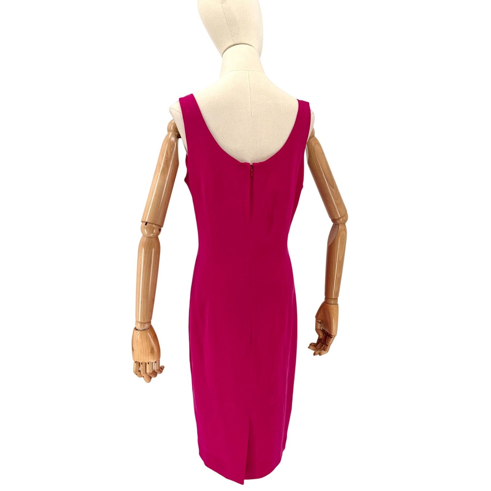 Adrianna Papell Vintage 90s Pink 100% Silk Minimalist Sleeveless Mini Dress Size M / US 6-8 / IT 42-44 - 4 Thumbnail