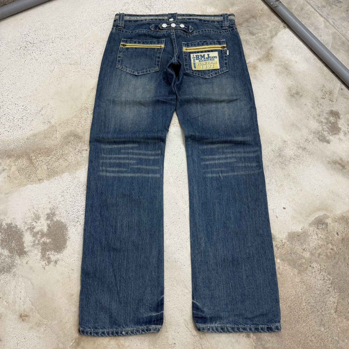 Japanese Brand Vintage Buckle Back Pants Blue Moon Blue Denim Pants Size US 29 - 2 Thumbnail