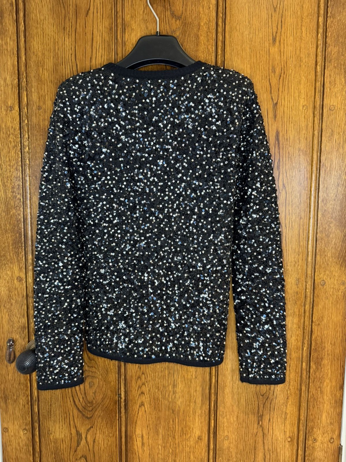 Saint Laurent Paris FW17 Saint Laurent crystal sequin embroidered sweater black Size US XS / EU 42 / 0 - 11 Thumbnail