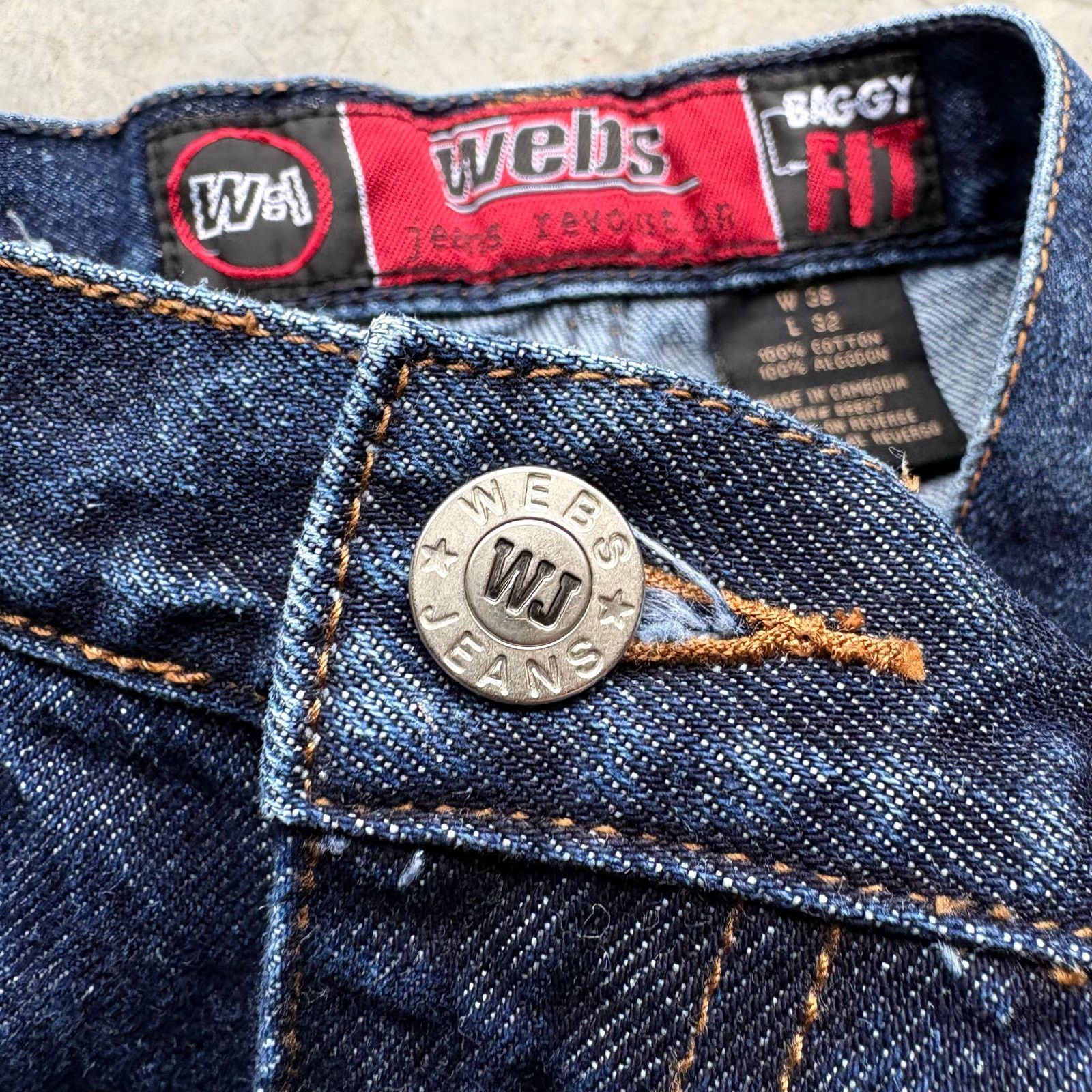 JNCO × Vintage Crazy Vintage WEBS Baggy Blue Jeans Size US 38 / EU 54 - 5 Thumbnail