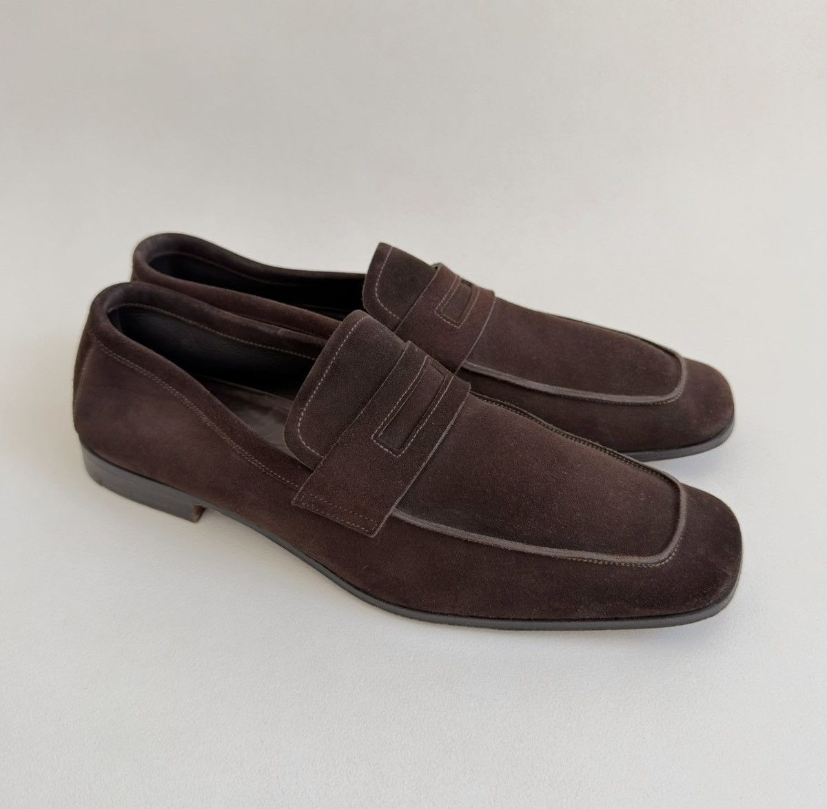 Prada Brown Suede ‘Square Toe’ Loafers Size US 8.5 / EU 41-42 - 2 Thumbnail
