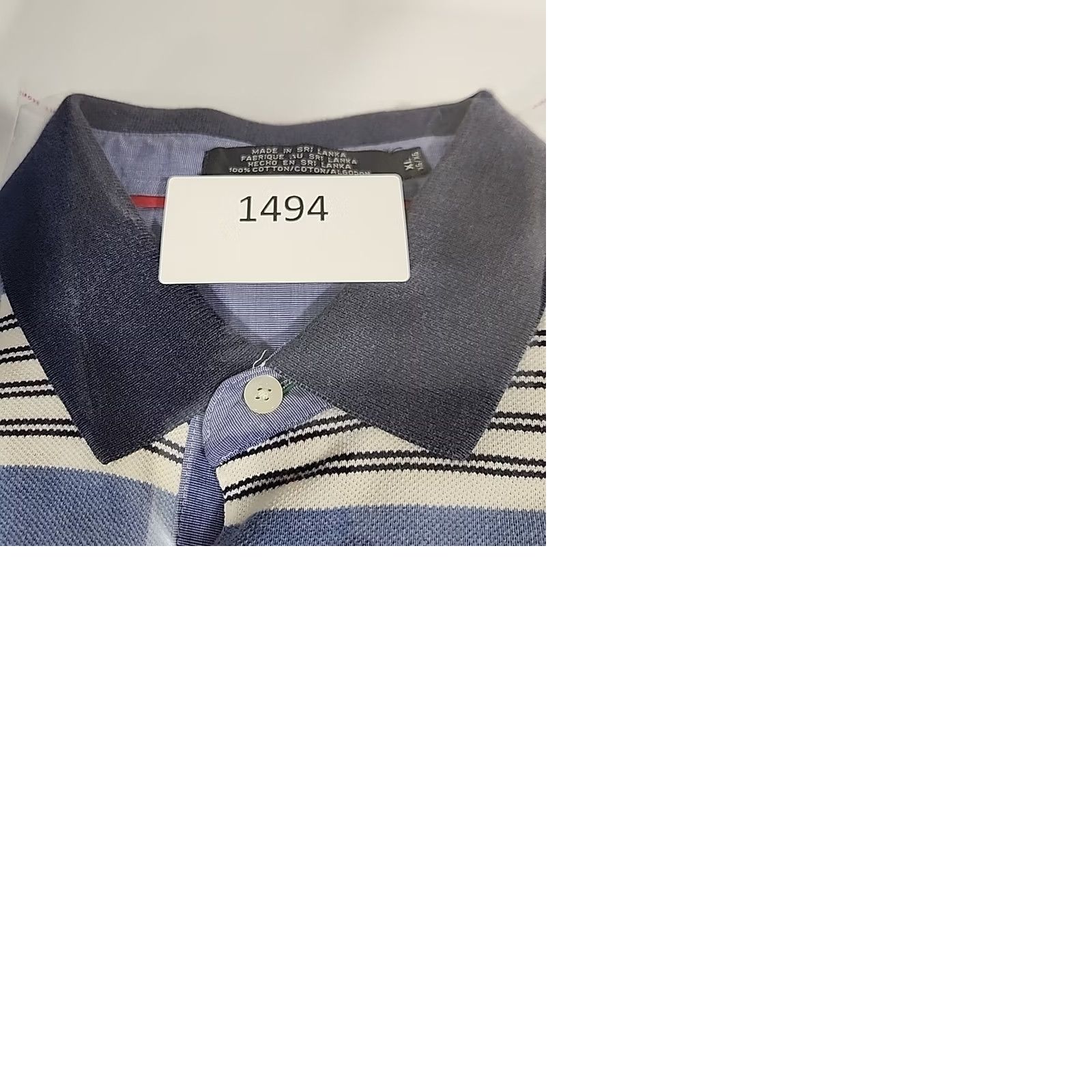 Tommy Hilfiger VINTAGE Tommy Hilfiger Polo Shirt Men's XL Blue Horizontal Stripe Cotton Knit 90s Golf Logo Striped Short Sleeve Regular Mens Size US XL / EU 56 / 4 - 10 Thumbnail