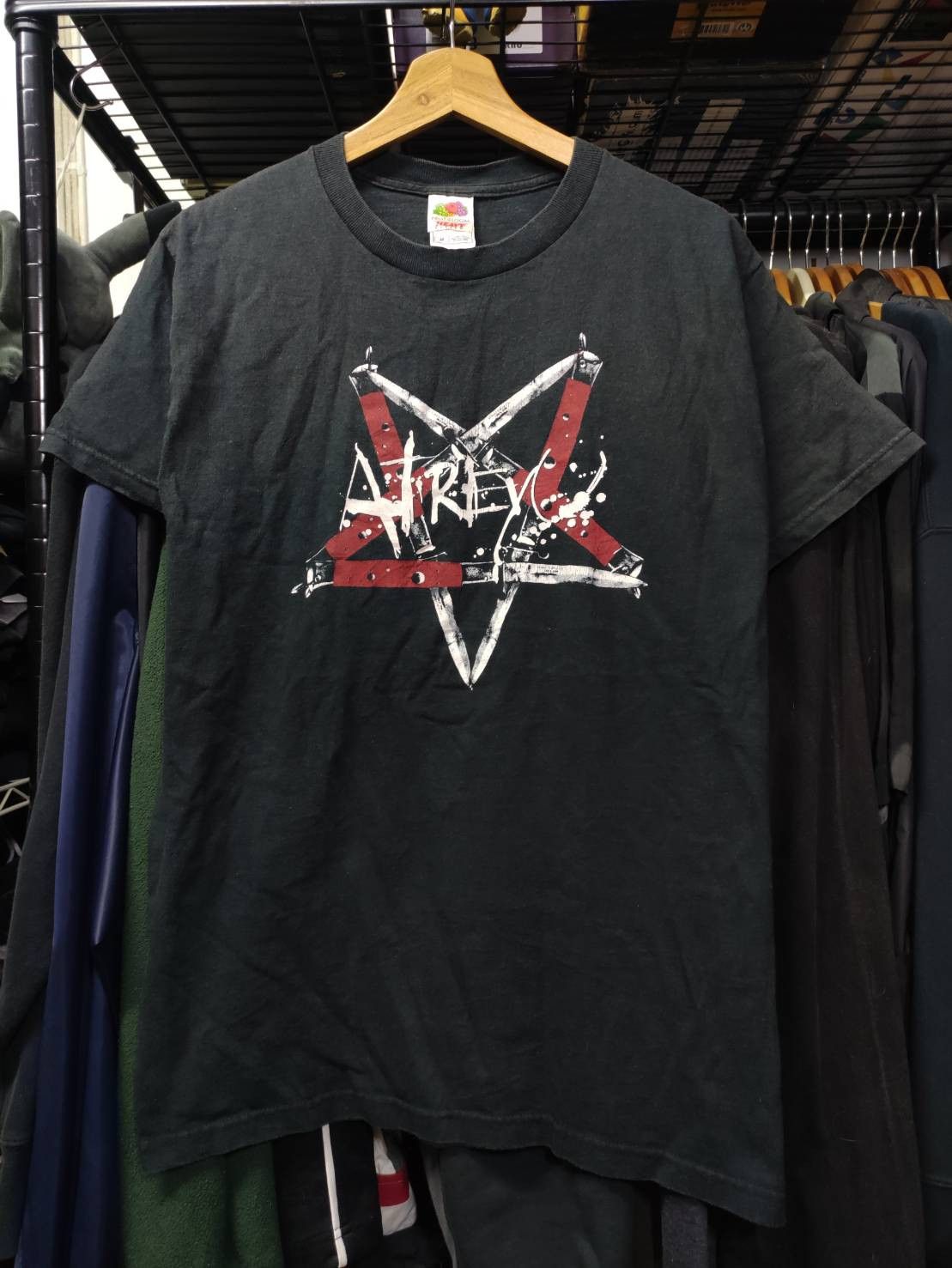 Band Tees Vtg 00's Atreyu Band " Stiletto Knife Pentagram " T-Shirt Size US M / EU 48-50 / 2 - 2 Thumbnail