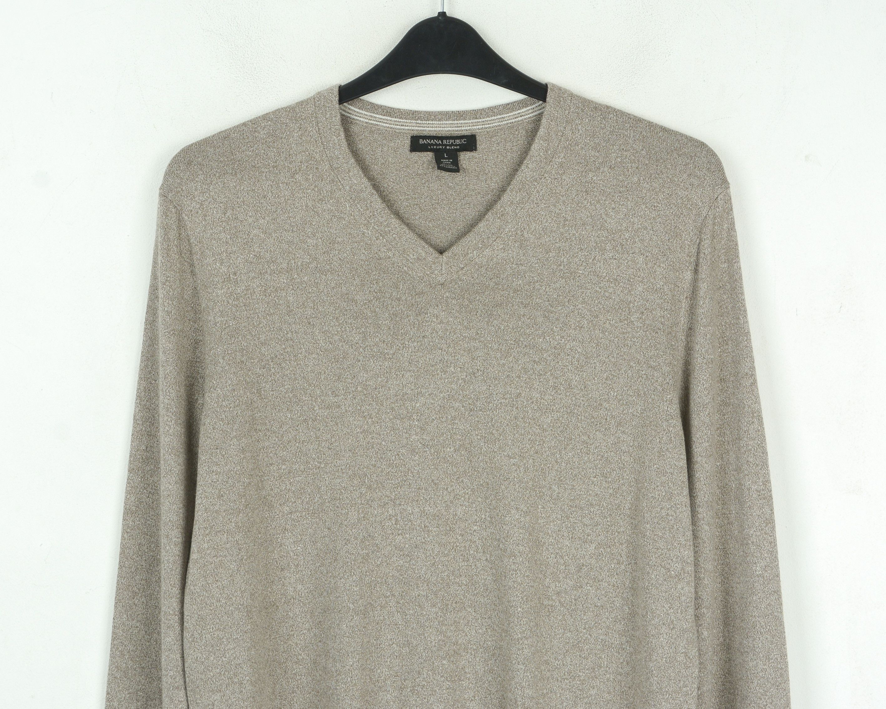 Banana Republic Sweater Silk Cashmere Cotton Jumper Pullover V-Neck Top Size US L / EU 52-54 / 3 - 2 Thumbnail