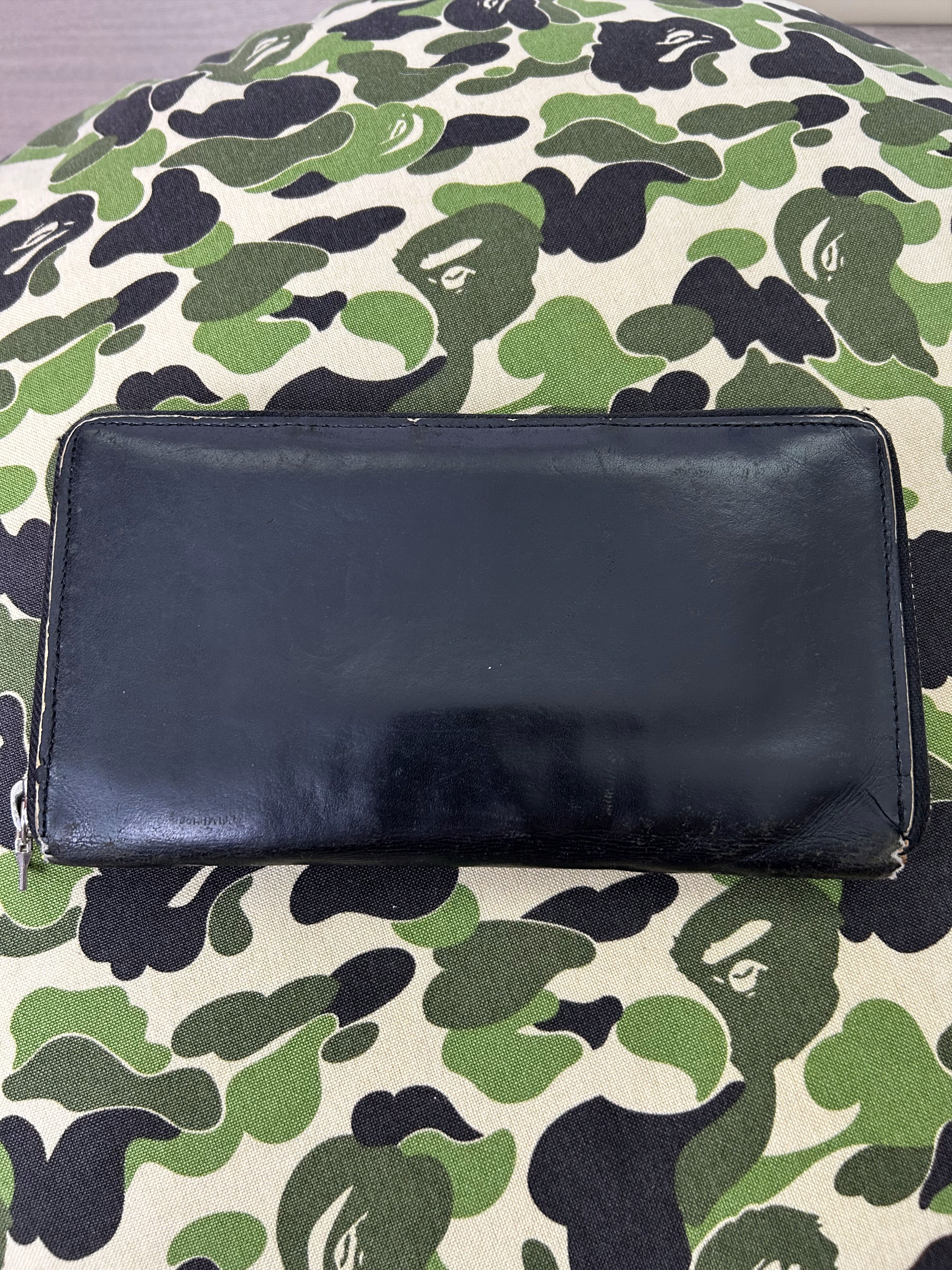 Bape Bape Sta Black Leather Zip Around Long Wallet Size ONE SIZE - 2 Thumbnail