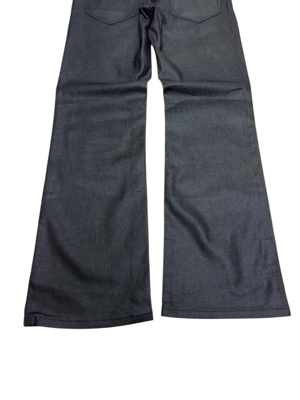 Vintage Flare Comme Ça Men Waxed Black Jeans Coated Back Faded Marks Size US 31 - 10 Thumbnail