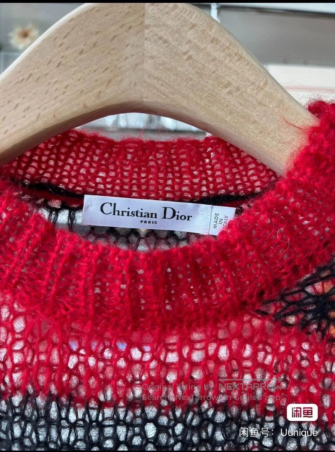 Dior dior red black striped mohair knit top. Size US S / EU 44-46 / 1 - 5 Thumbnail