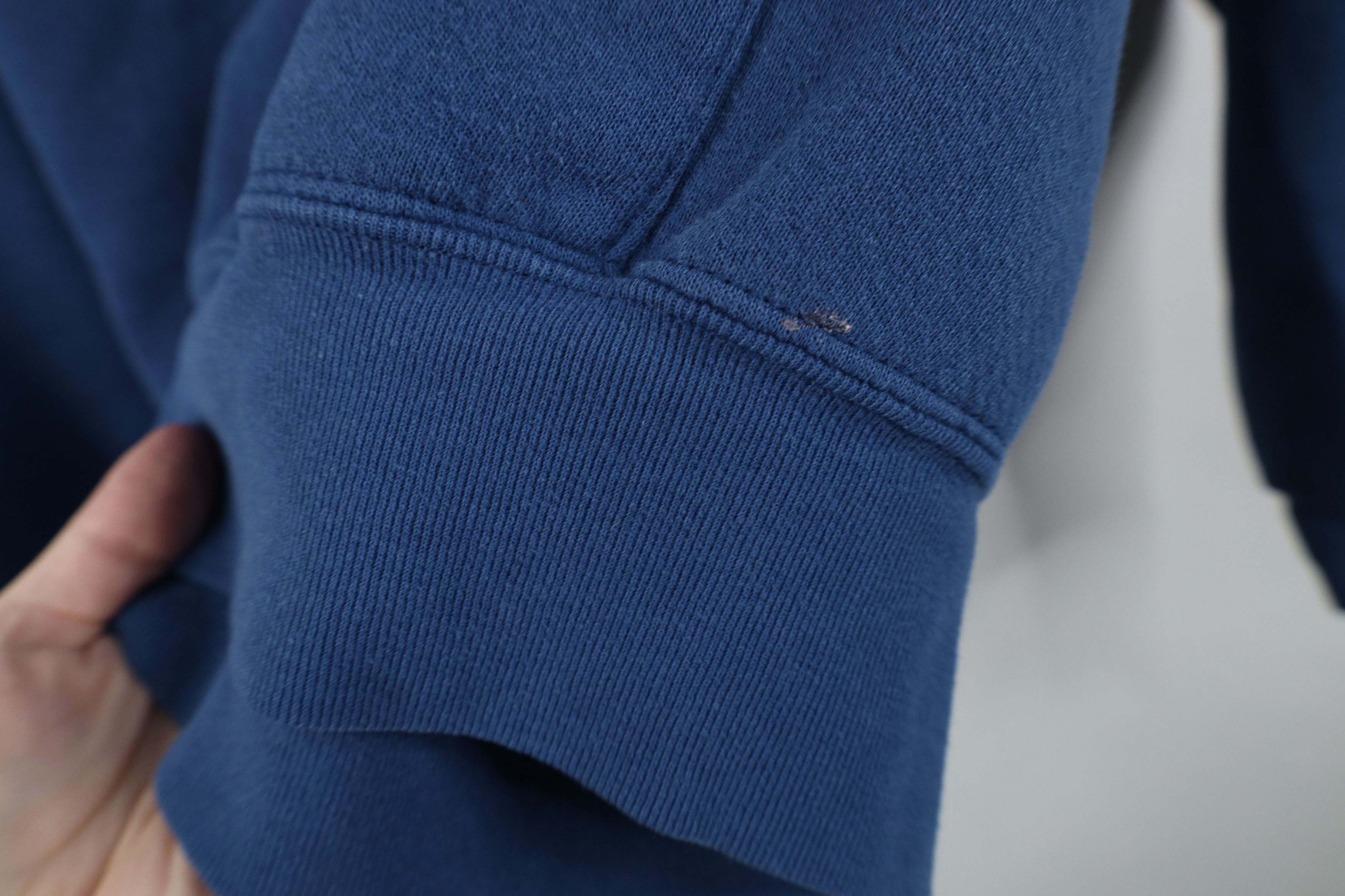 Vintage Vintage 90s Streetwear Blank Boxy Fit Hoodie Sweatshirt Blue Size L / US 10 / IT 46 - 7 Thumbnail