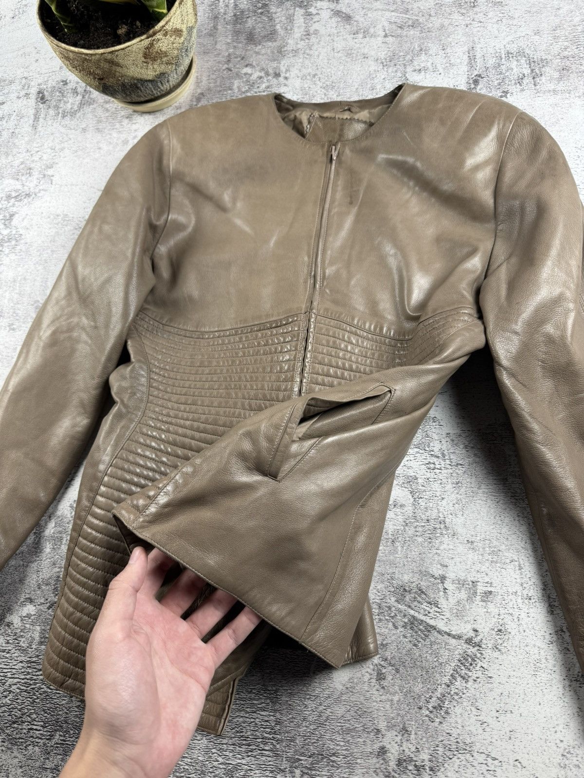 Claude Montana CLAUDE MONTANA VEST AGNEAU PLONGE 80S LEATHER COAT JACKET Size XL / US 12-14 / IT 48-50 - 10 Thumbnail