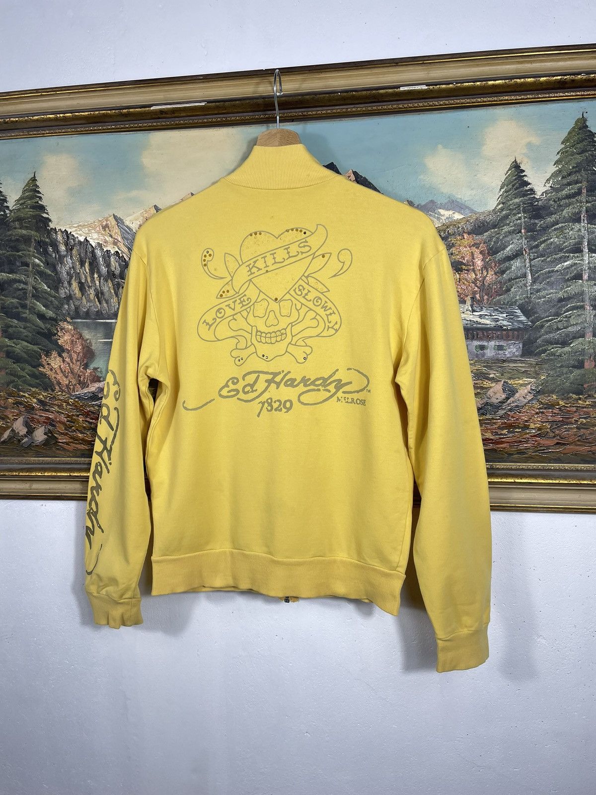 Christian Audigier × Ed Hardy × Vintage Ed Hardy Retro 00s Hoodie With Crystals Affliction Grunge Size US M / EU 48-50 / 2 - 6 Thumbnail