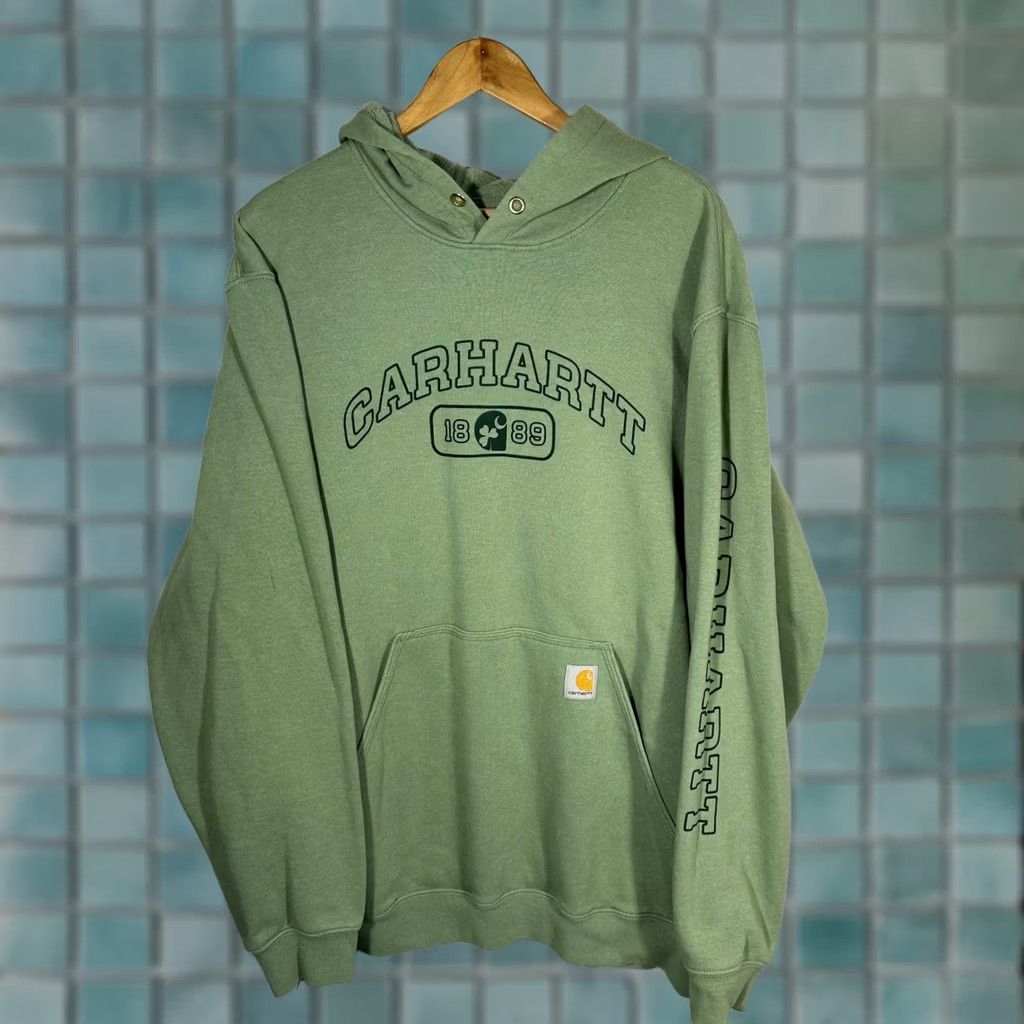 Carhartt Carhartt Mens XL Hoodie Green Graphic Logo Sweatshirt TS6220-M 1889 Size US XL / EU 56 / 4 - 1 Thumbnail