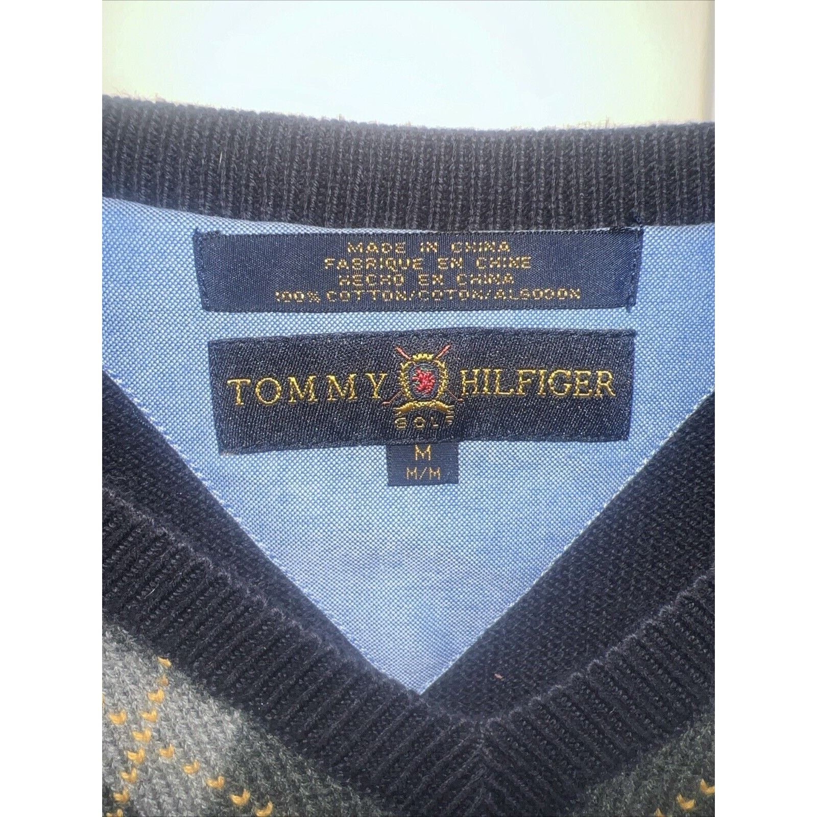 Tommy Hilfiger Tommy Hilfiger Sweater Vest Men's Medium Pullover Navy Blue Size US M / EU 48-50 / 2 - 2 Thumbnail
