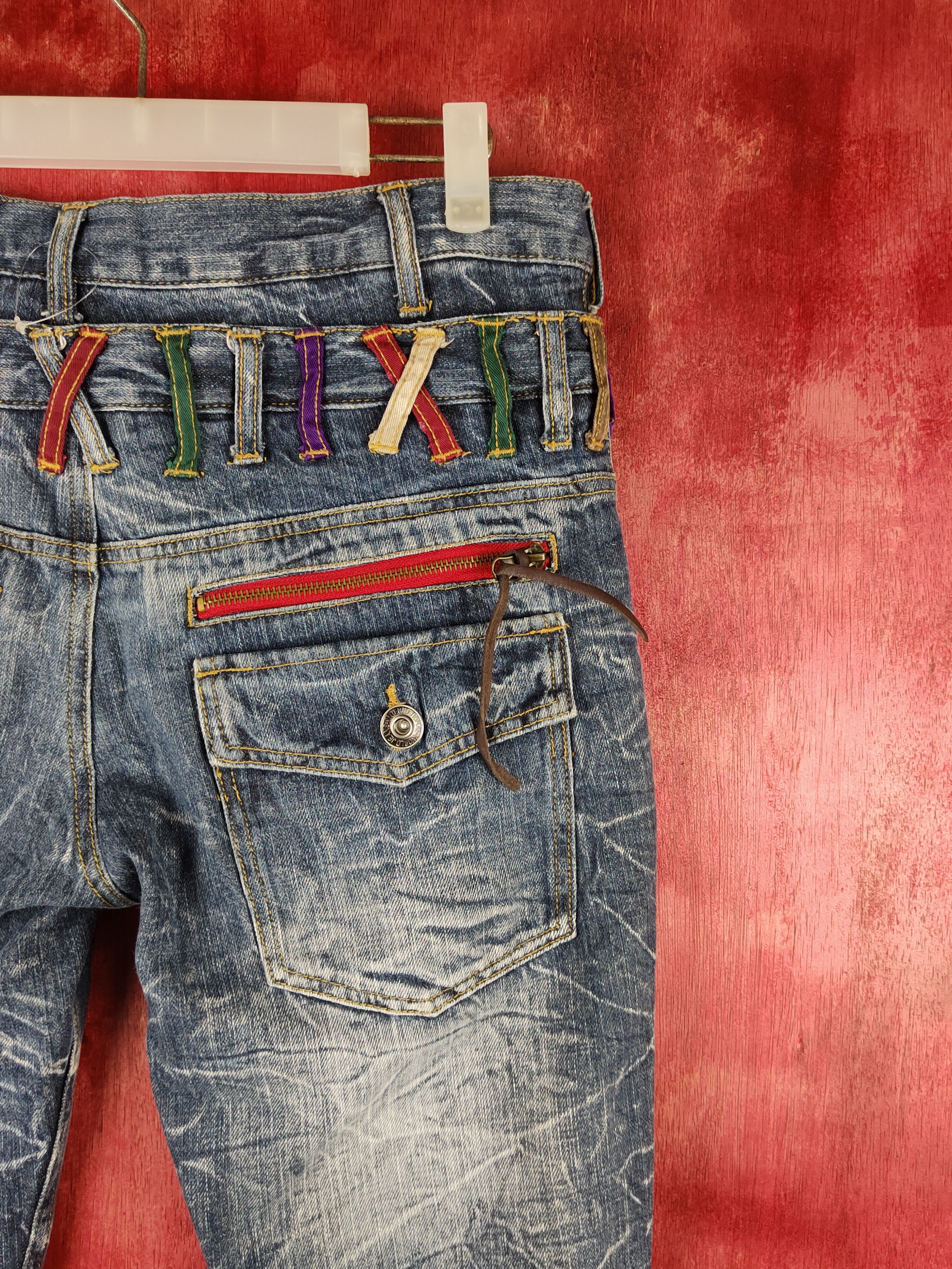 Japanese Brand Nylaus double waist Dark Blue cropped short Denim #S1519 Size US 33 - 12 Thumbnail