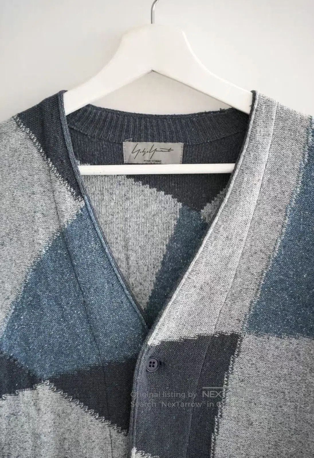 Yohji Yamamoto Blue Geometric Pattern V. Size US L / EU 52-54 / 3 - 3 Thumbnail