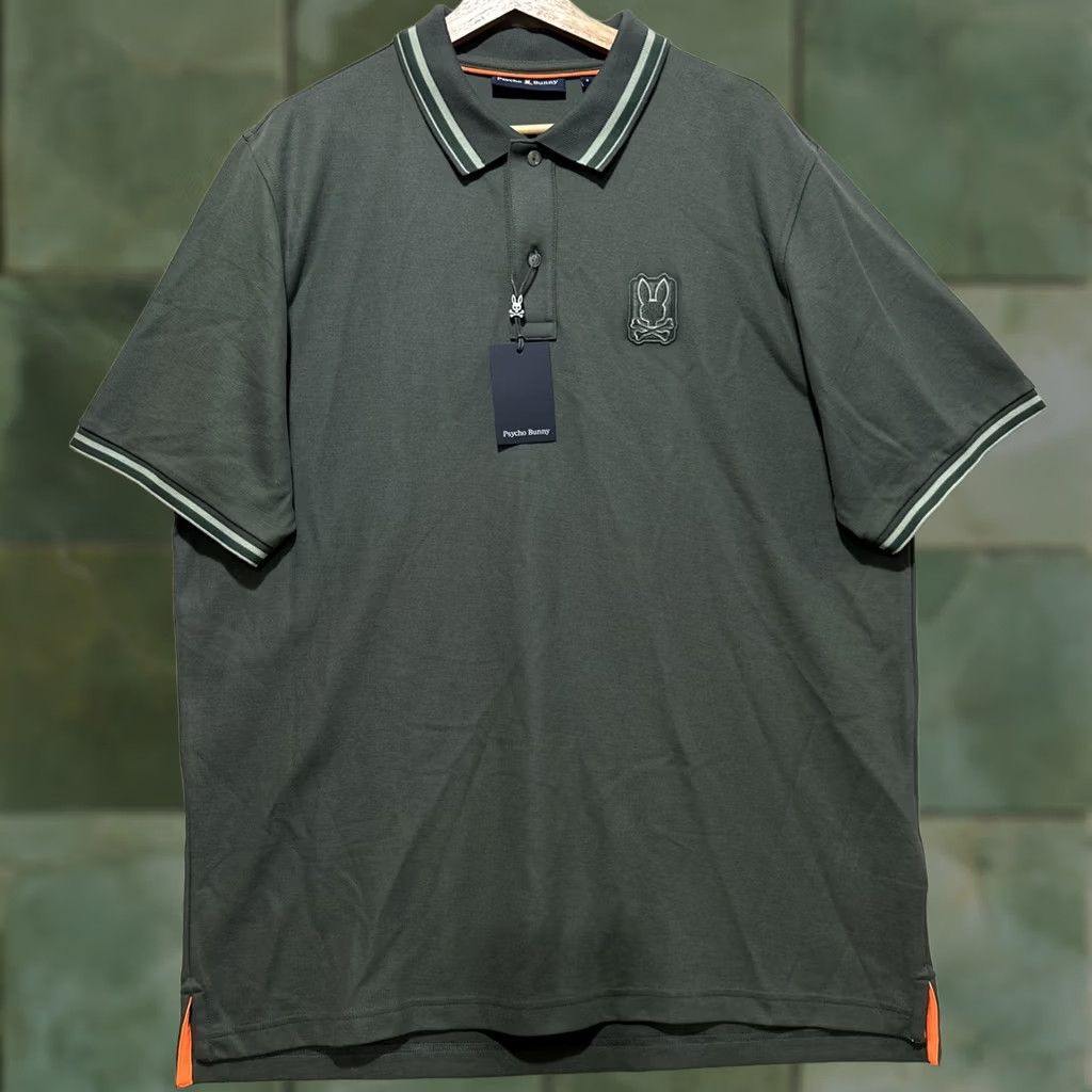 Psycho Bunny Psycho Bunny Pierce Pique Polo Shirt Men 2XL Green Short Sleeve Ribbed Cuffs NWT Shirt Polo Mens Green 2XL Size US XXL / EU 58 / 5 - 1 Thumbnail